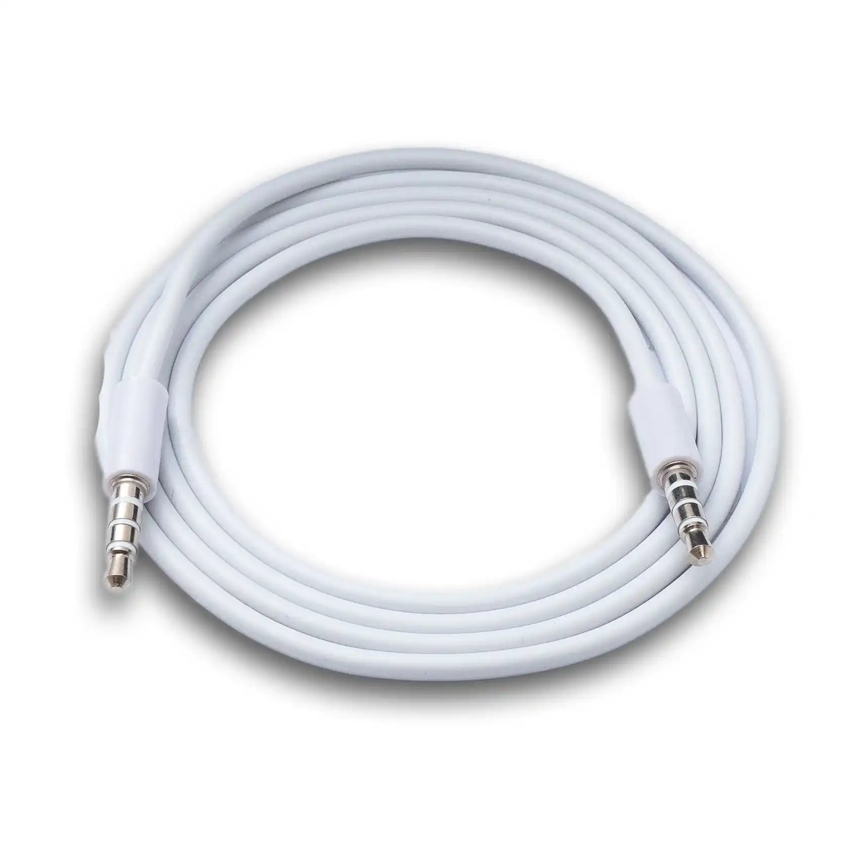 Stereo AUX Kabel 100 Cm Klinke 3,5 Mm Stecker Zu Stecker Weiß Hochwertiges Audio Kabel