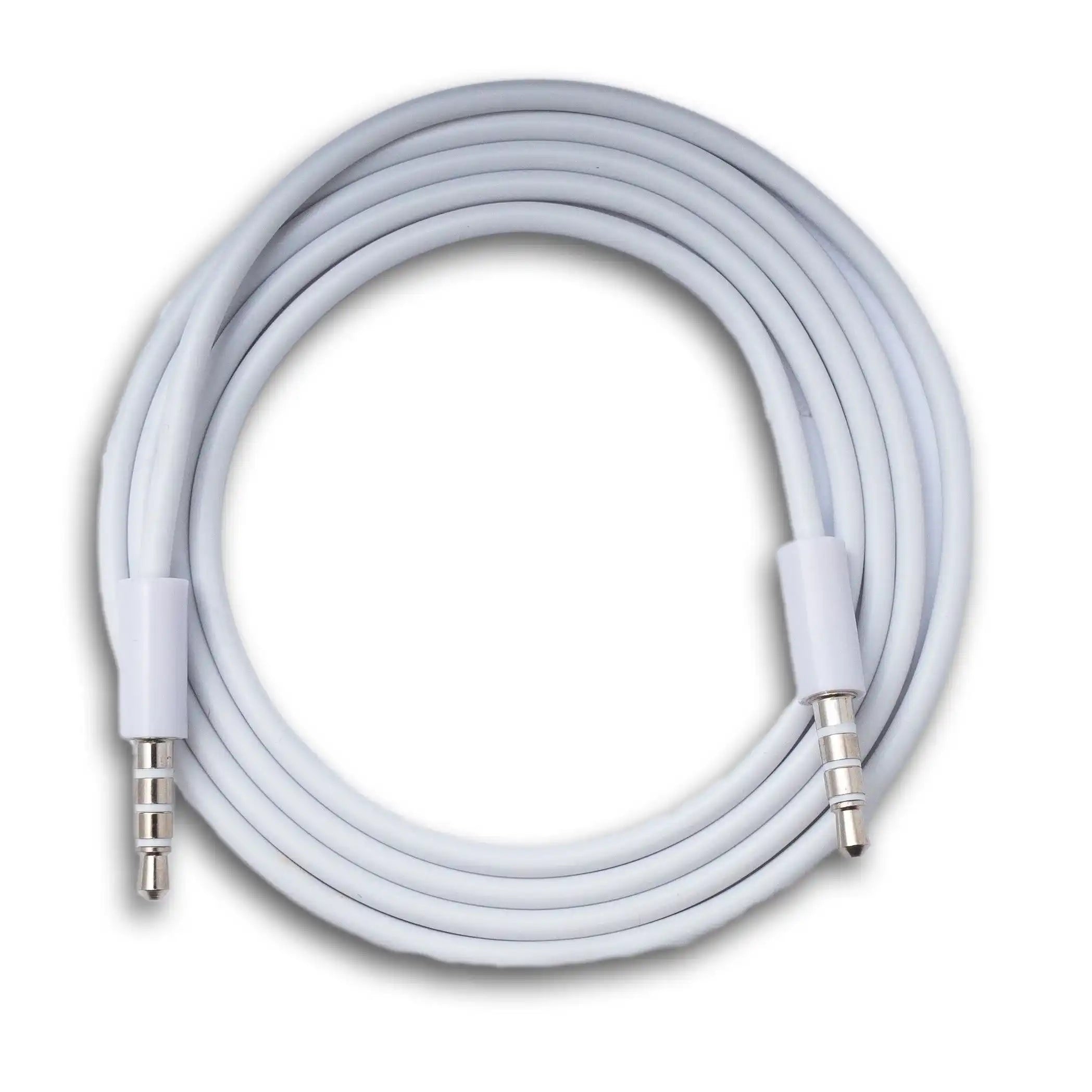 Stereo AUX Kabel 100 Cm Klinke 3,5 Mm Stecker Zu Stecker Weiß Hochwertiges Audio Kabel