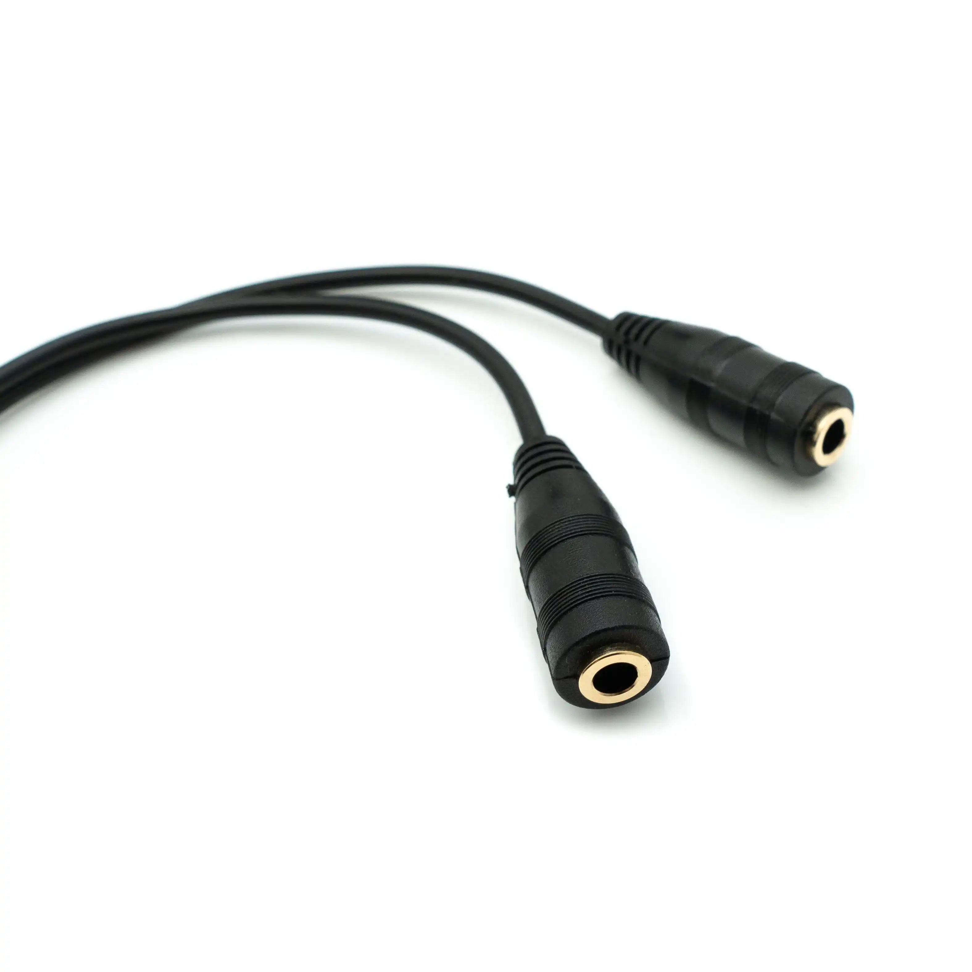 Audio Y Kabel 20 cm Stereo Klinke 3,5 mm Stecker Zu 2x Buchsen Adapter Schwarz Praktisch