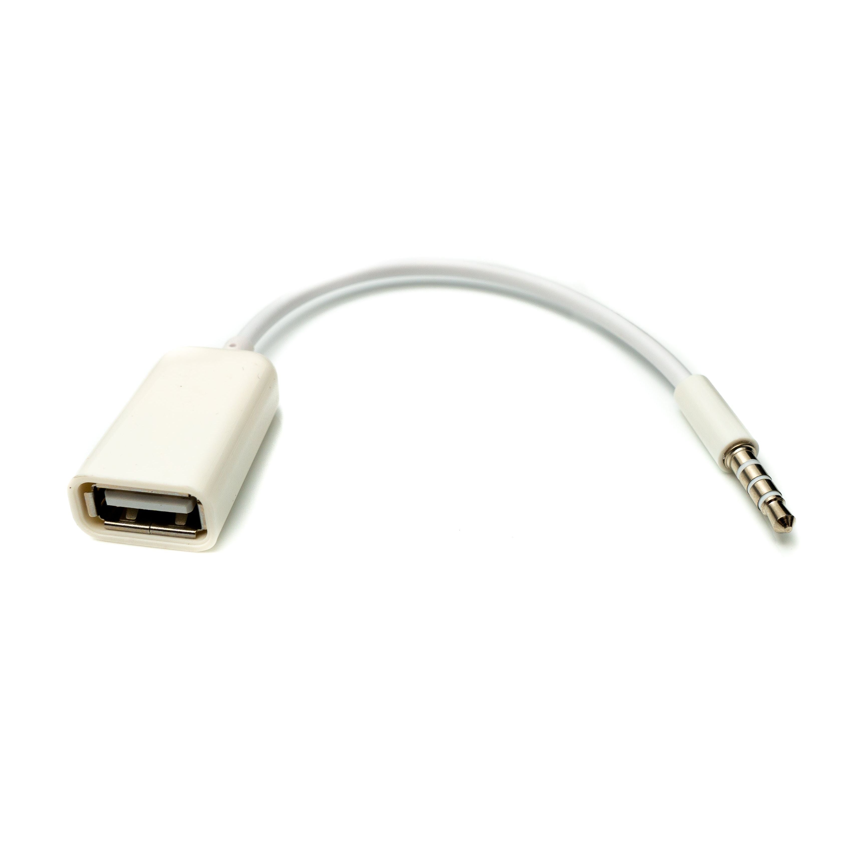USB Kabel 15 Cm 3,5 Mm Klinke Zu USB Typ A Buchse Weiß DAC Wandelt Digitale Audiosignale