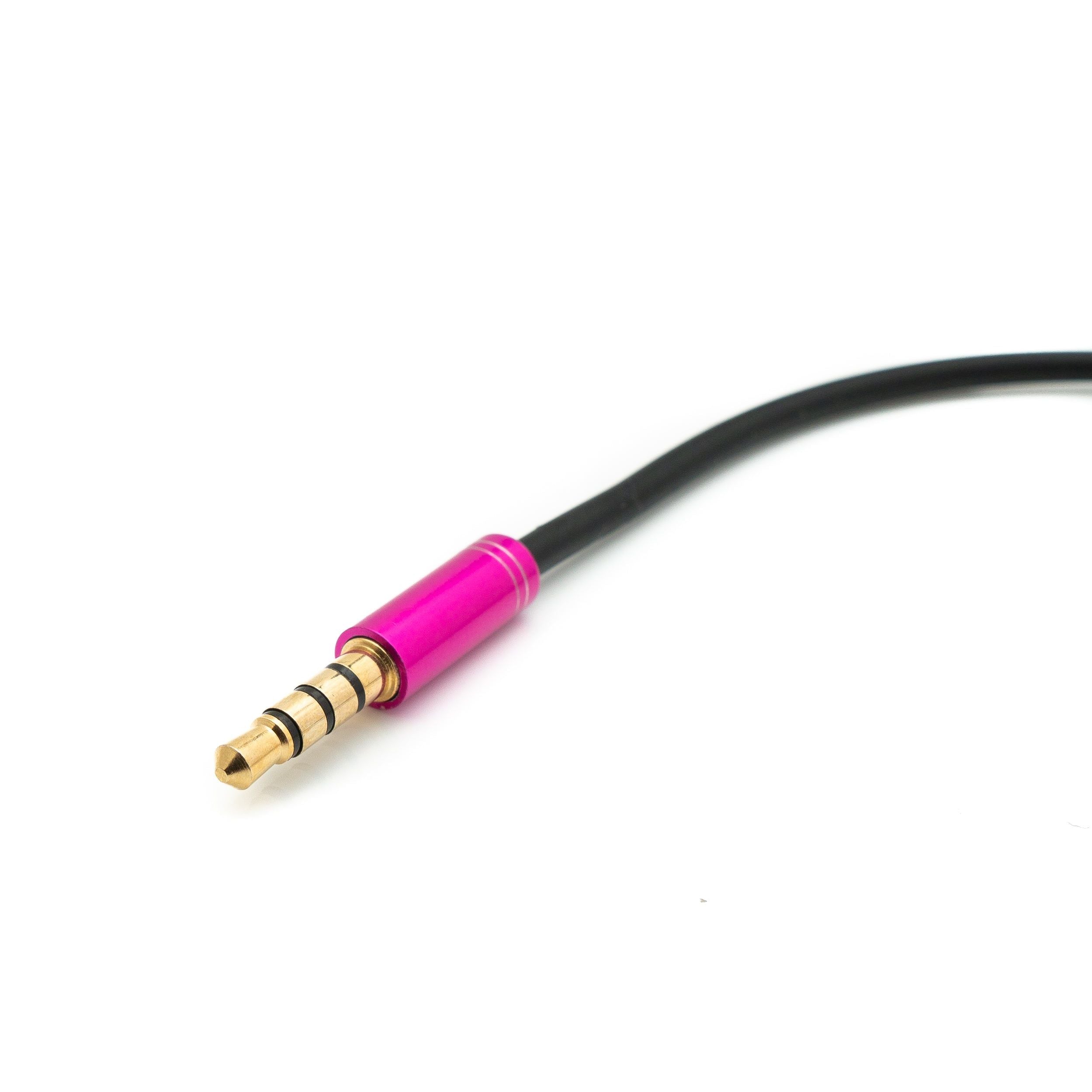 Audio Y Kabel 30 Cm Stereo Klinke 3,5 Mm Stecker Zu 2x Buchse Pink Ideal Für Headsets