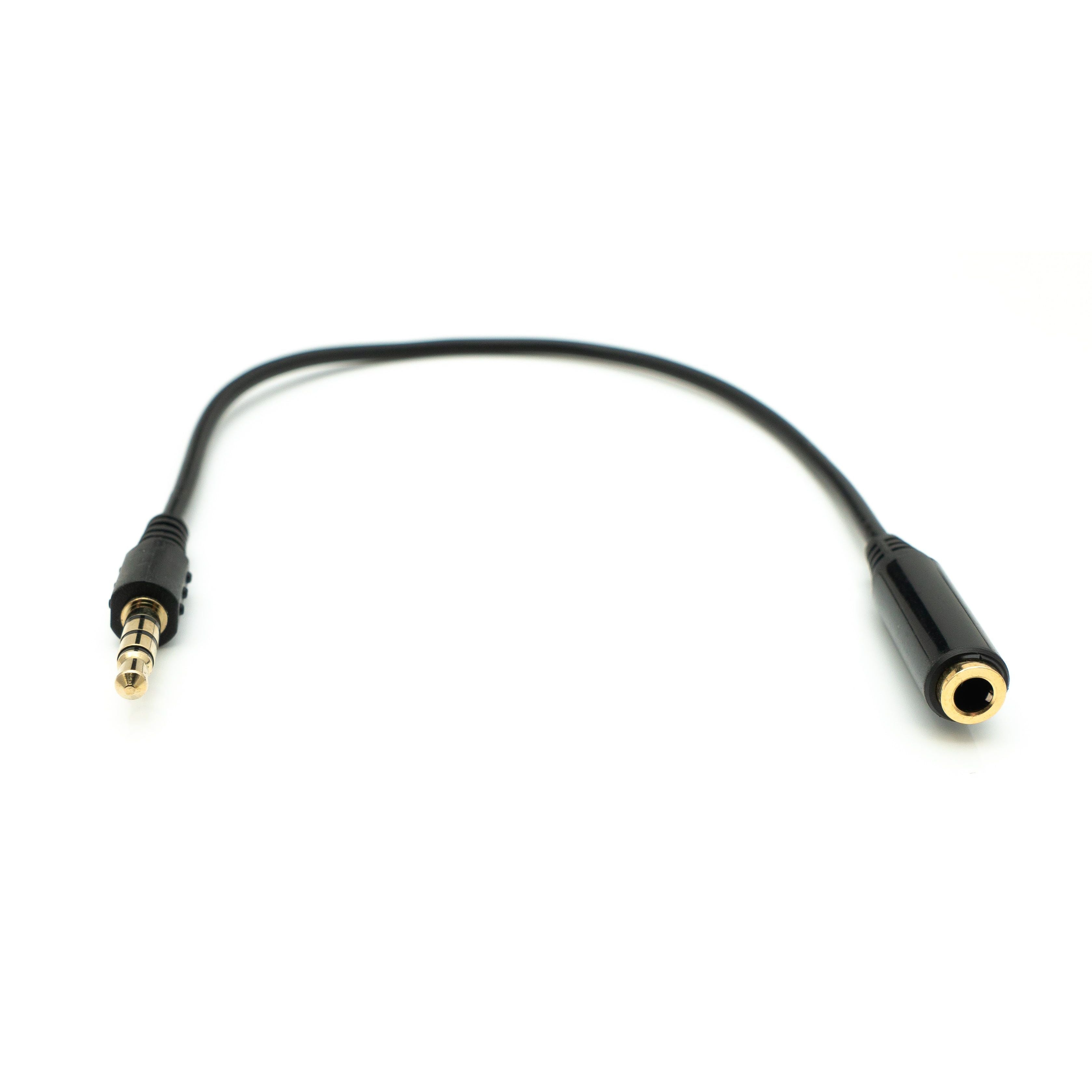 System-S Audio Kabel 25 cm Stereo Aux Klinke 3,5 mm Verlängerung Für Kopfhörer Und Mikrofone