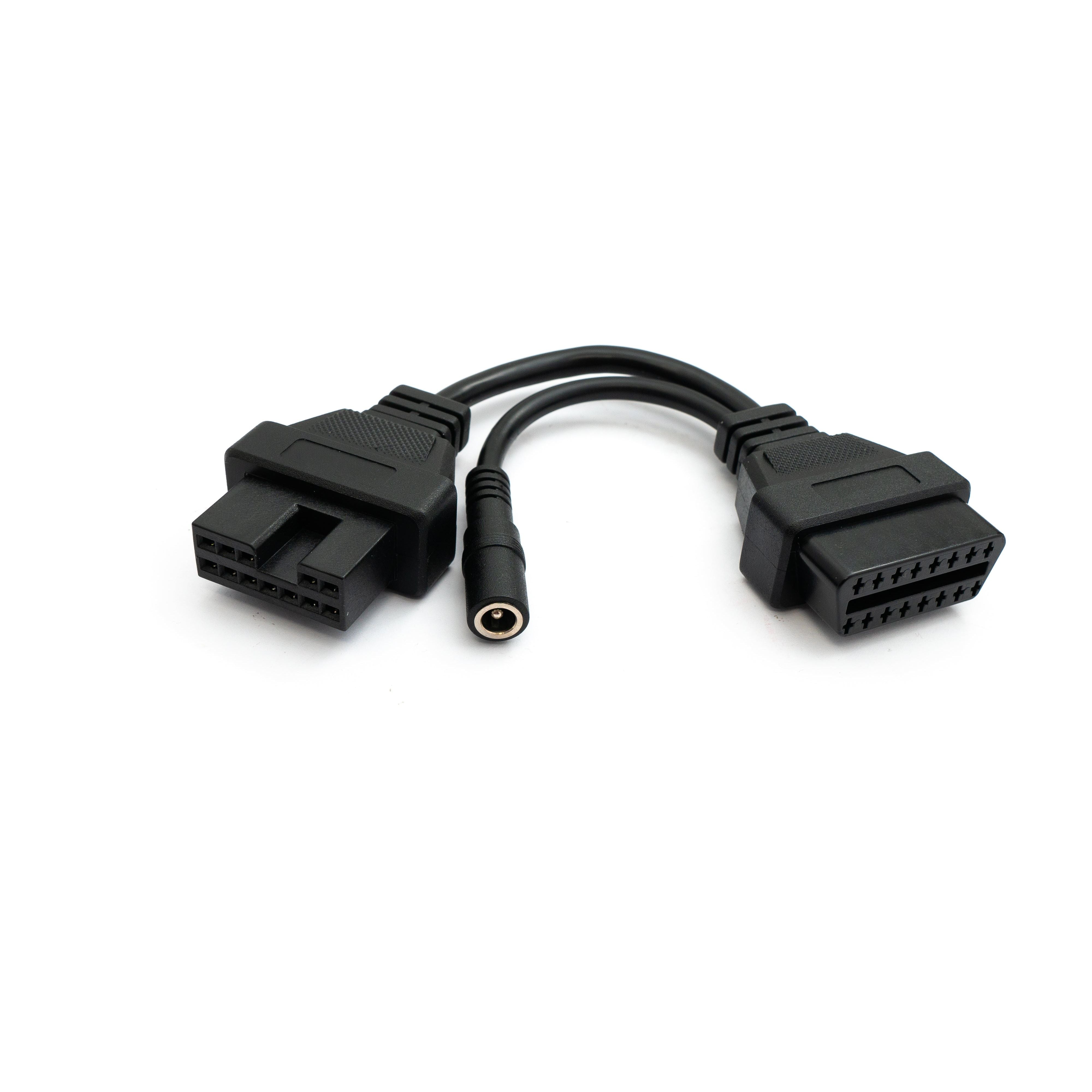 OBD Kabel 20 cm OBD2 12 Pin Anschluss Mitsubishi Schwarz Für Autodiagnose Und Fehlercodes Ablesen