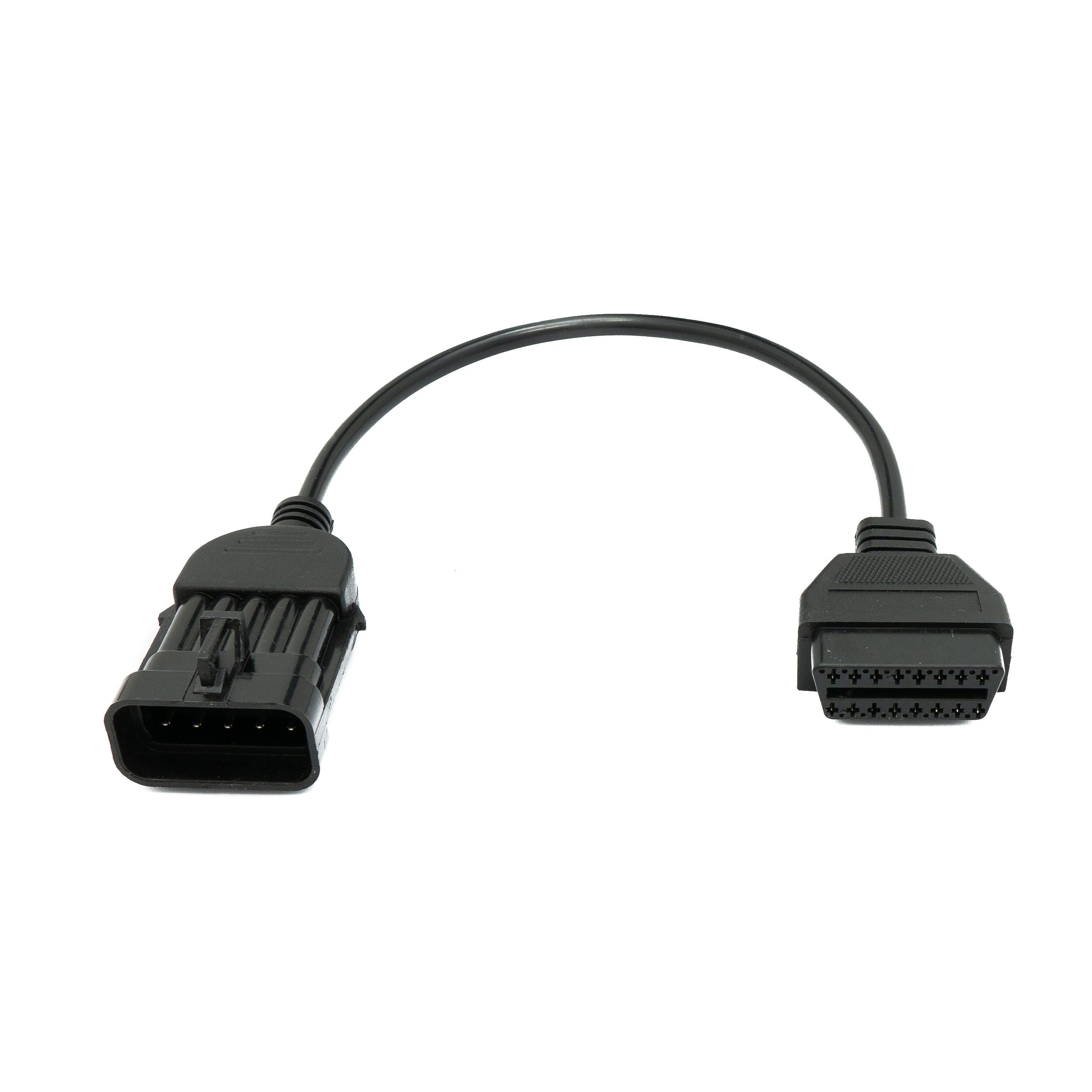 SYSTEM-S OBD Kabel 30 cm OBD 2 Buchse für Opel 10pin in Schwarz für Auto Diagnose