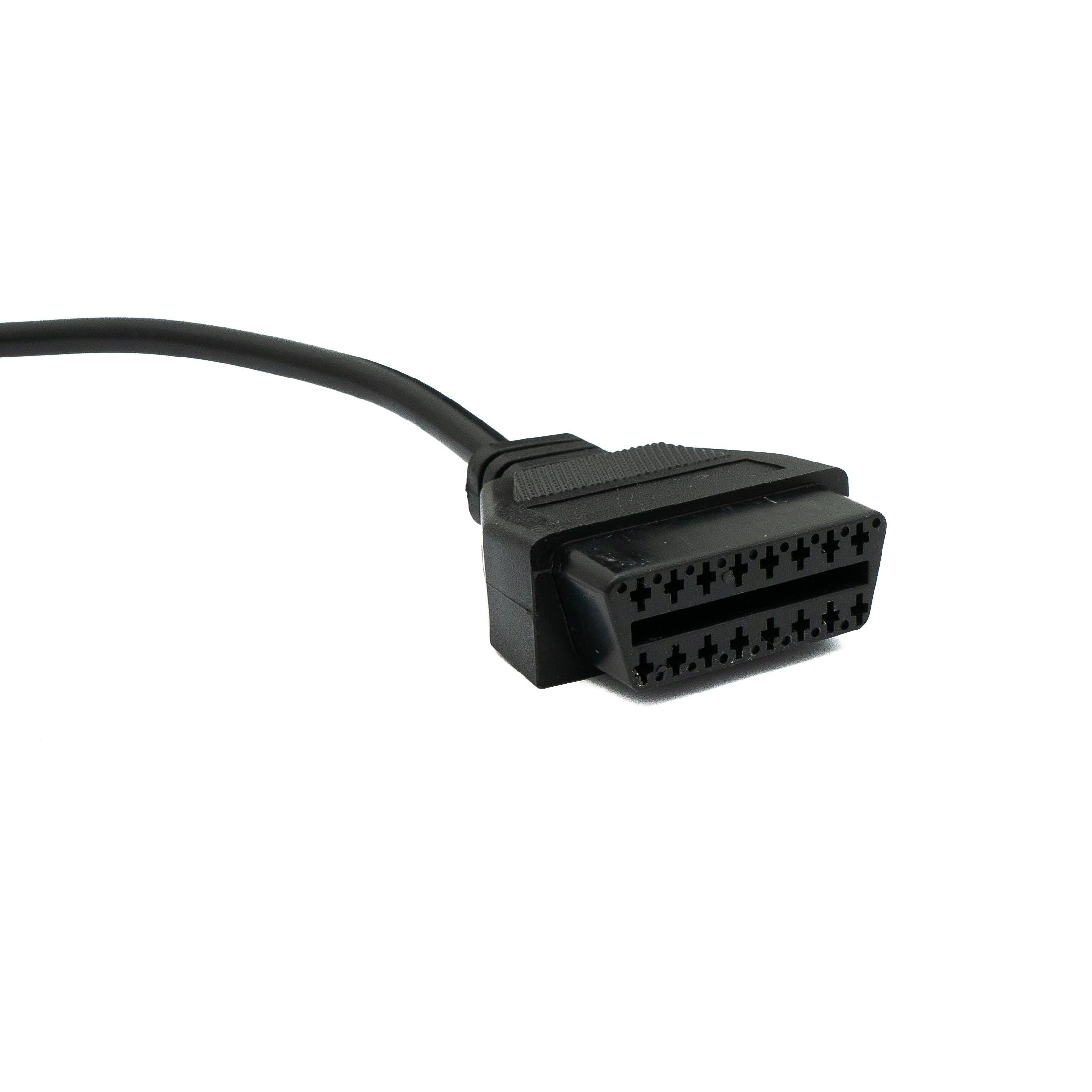SYSTEM-S OBD Kabel 30 cm OBD 2 Buchse für Opel 10pin in Schwarz für Auto Diagnose