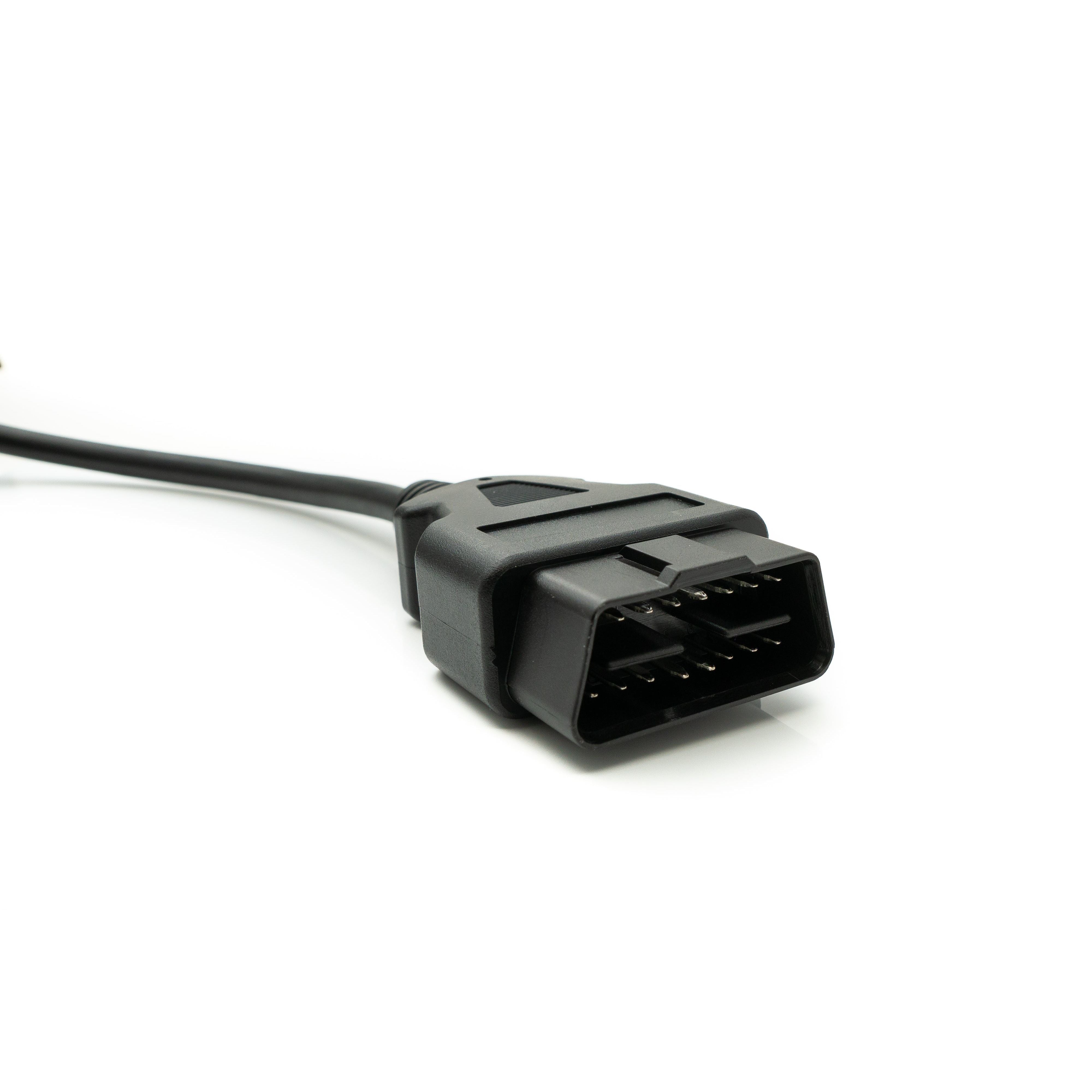 SYSTEM-S OBD Kabel 150 cm OBD 2 16pin J1962M Stecker zu J1962F Buchse für Auto Diagnose