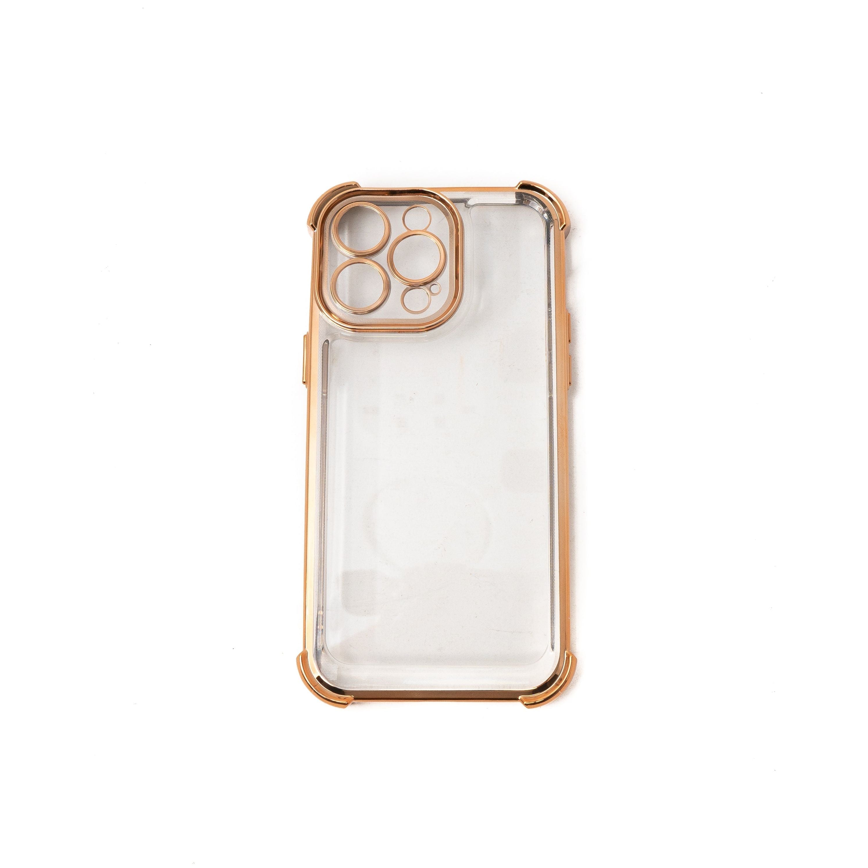 Gelb Transparente TPU Schutzhülle Glanz Für iPhone 14 Pro Max Mit Gepolsterten Ecken