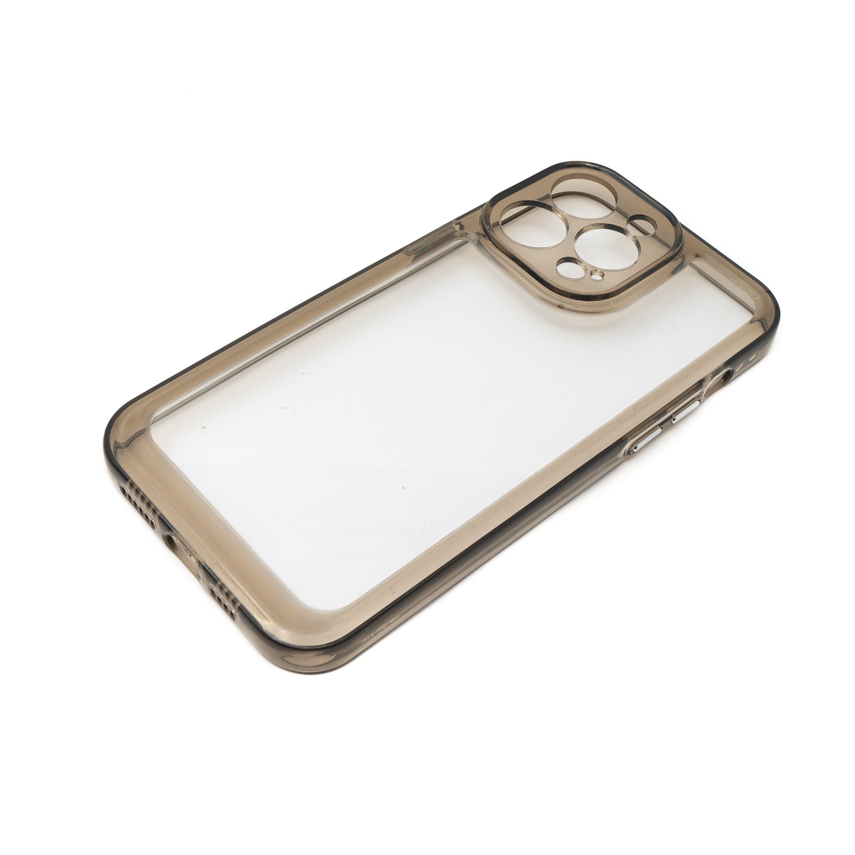 iPhone 14 Pro Max Schutzhülle TPU Silikon Case Stoßfest Transparent Schwarz Mit Gepolsterten Kanten