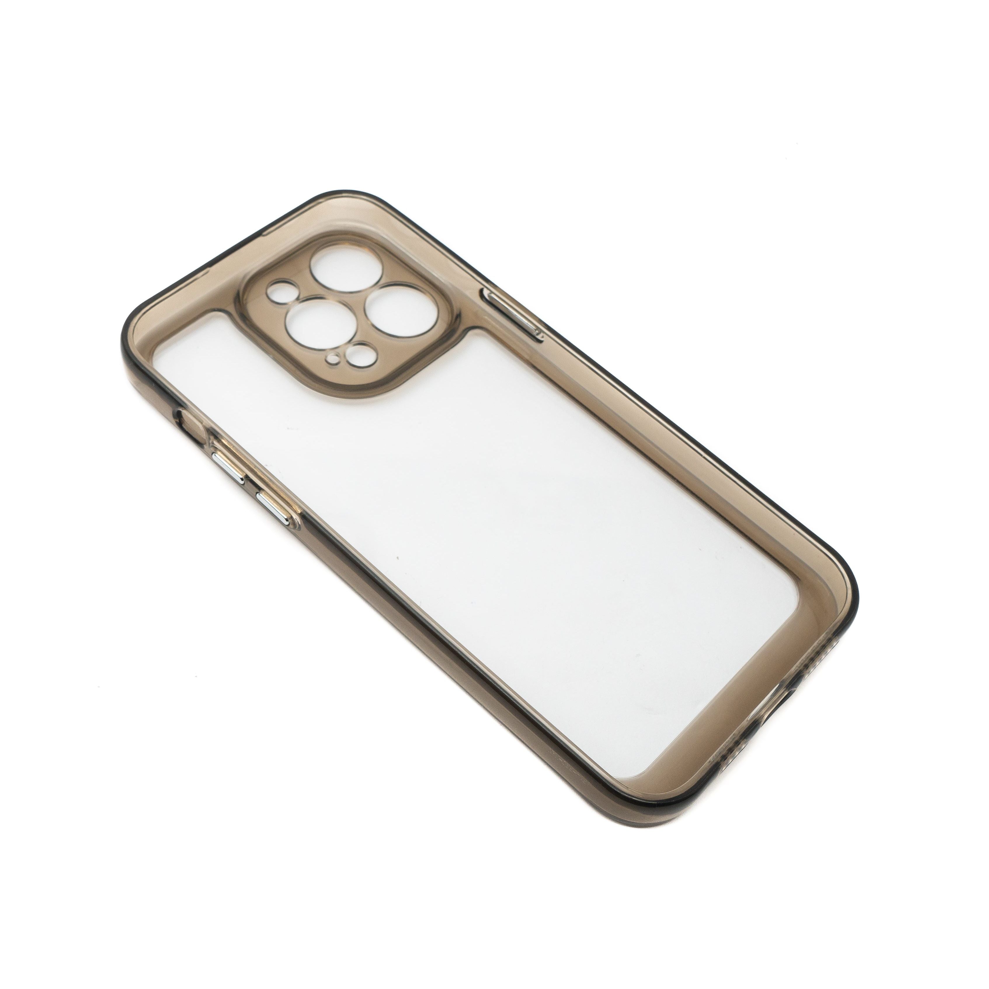 iPhone 14 Pro Max Schutzhülle TPU Silikon Case Stoßfest Transparent Schwarz Mit Gepolsterten Kanten