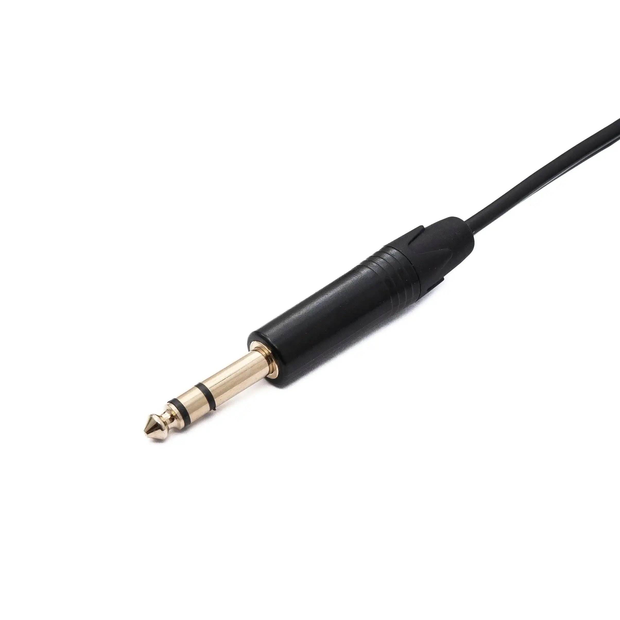 Audio Y Klinke Kabel 100 Cm 2x 6,35 Mm TRS 2 Polig Zu 1x Stecker AUX Kabelfarbe Schwarz