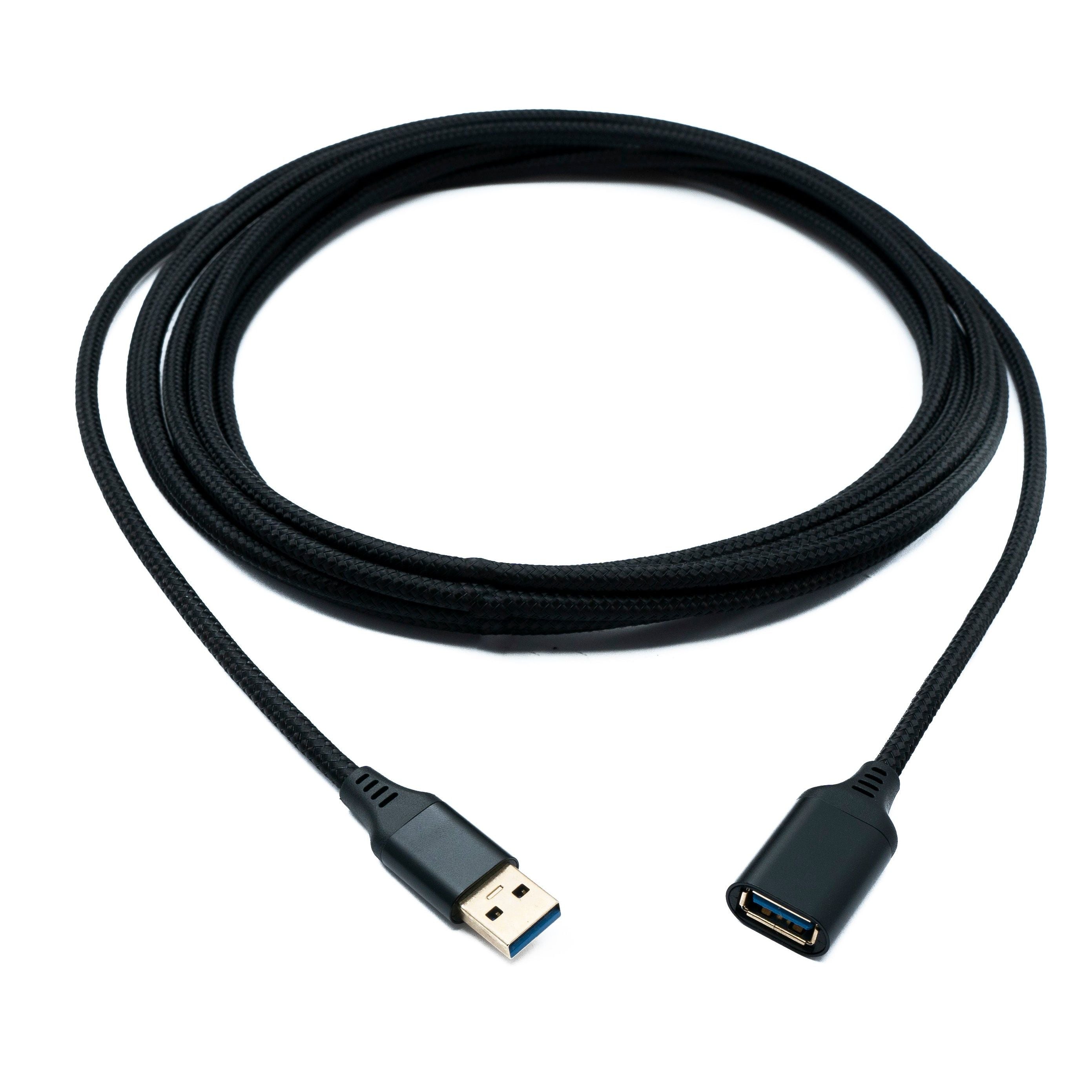 System-S USB 3.0 Kabel 5 Meter Typ A Stecker Zu Buchse Geflochten Schwarz 5 Gbit Sekunde