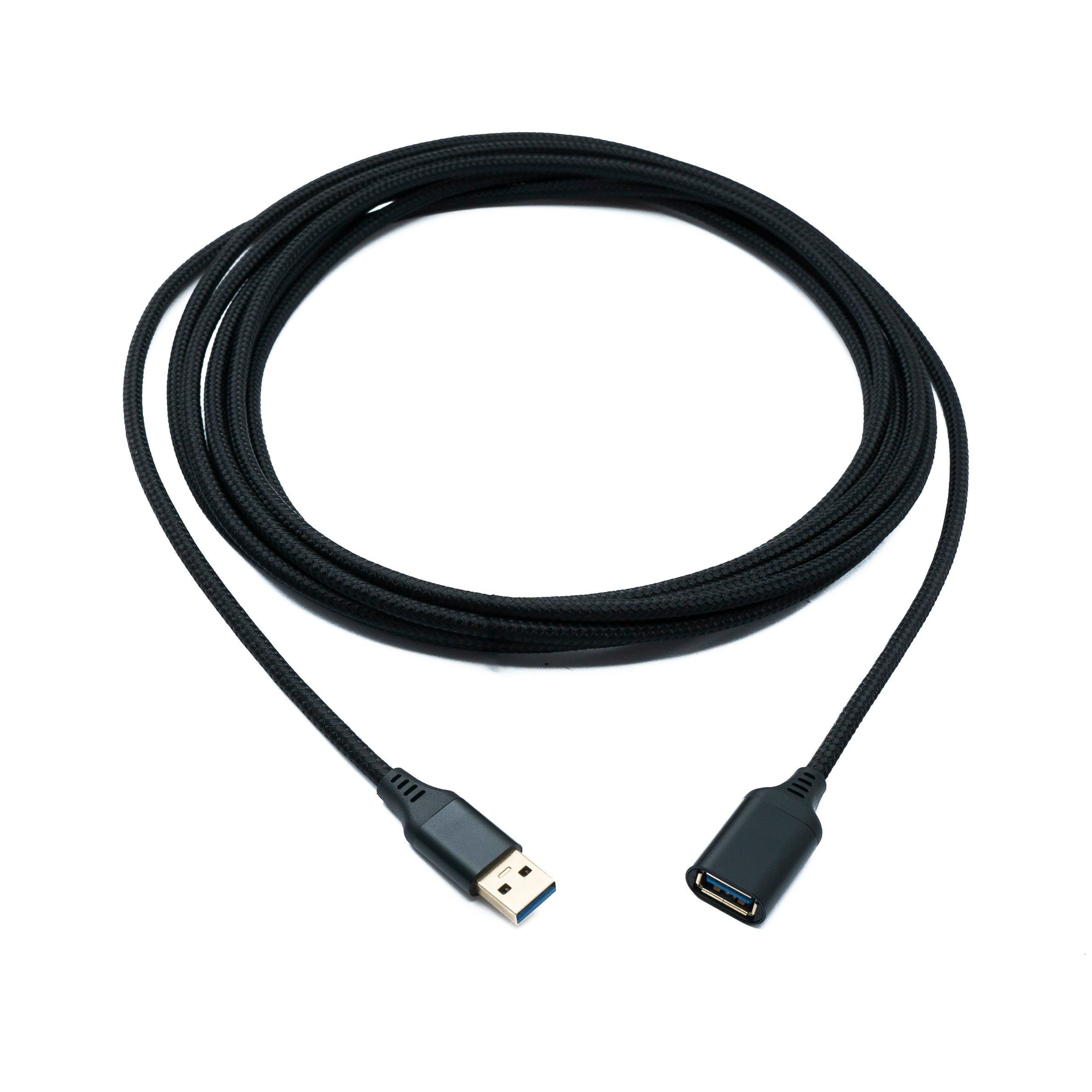 System-S USB 3.0 Kabel 5 Meter Typ A Stecker Zu Buchse Geflochten Schwarz 5 Gbit Sekunde