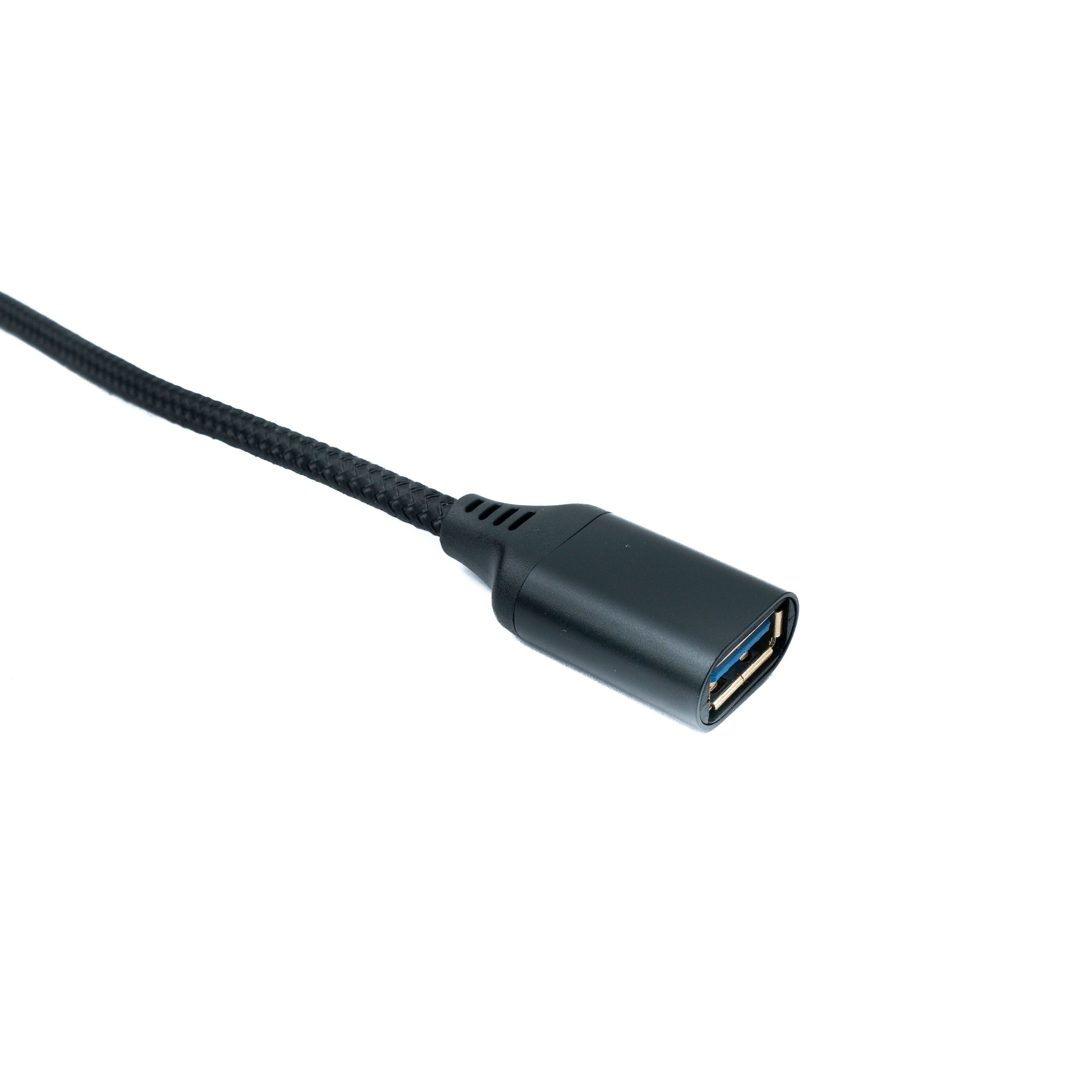 System-S USB 3.0 Kabel 5 Meter Typ A Stecker Zu Buchse Geflochten Schwarz 5 Gbit Sekunde