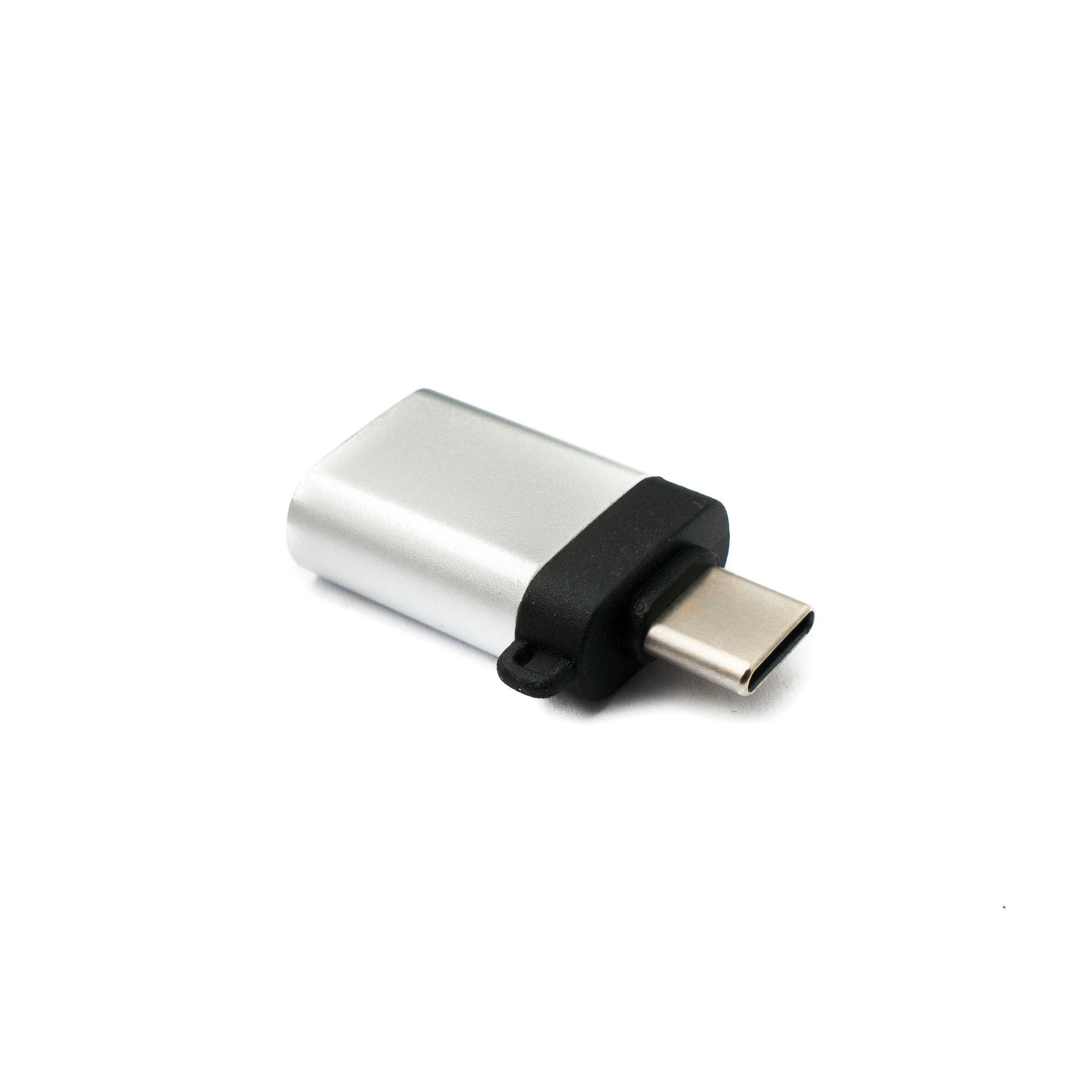 SYSTEM-S USB 3.1 Adapter Typ C Stecker zu 3.0 Typ A Buchse Schlaufe in Anthrazit