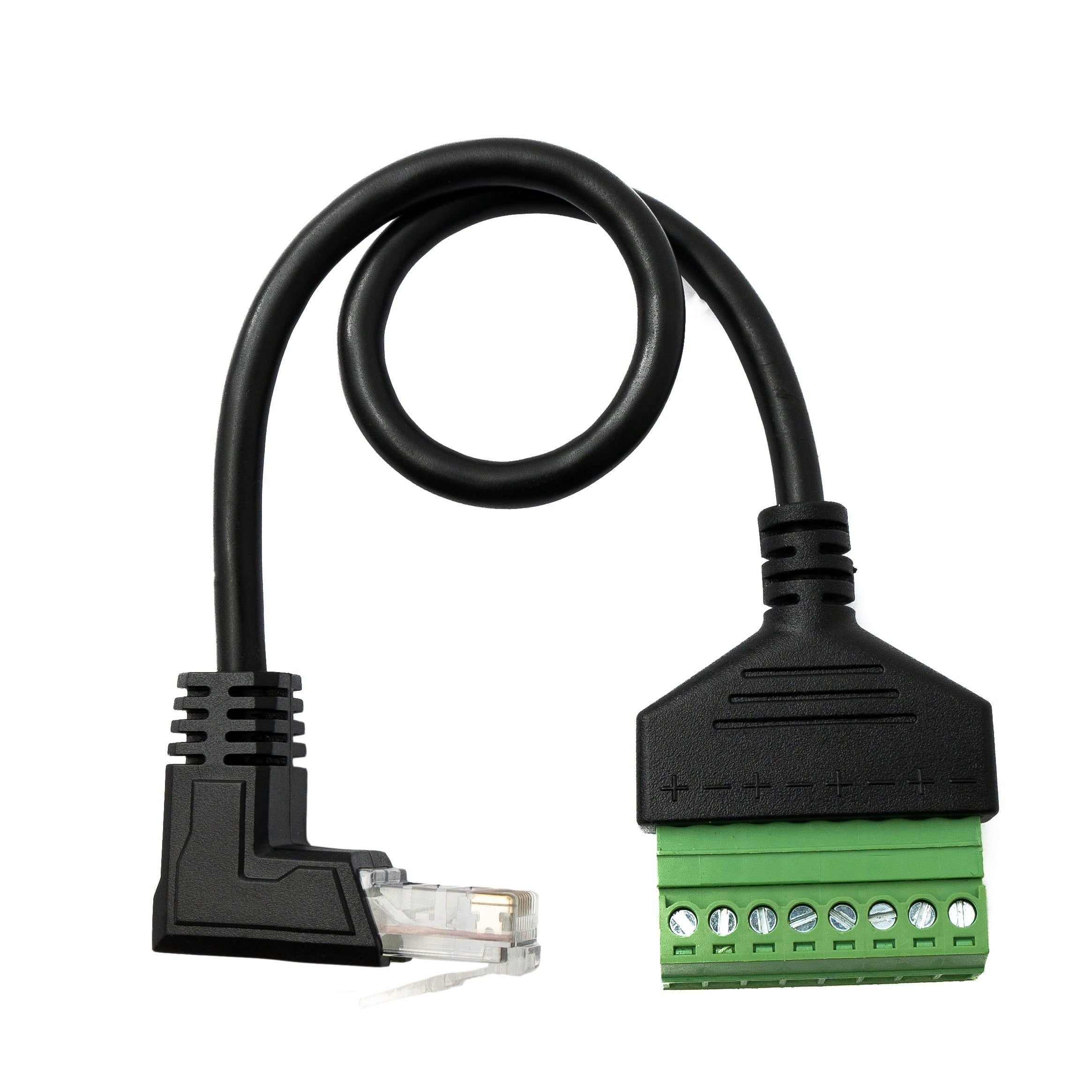 System LAN Kabel 30 cm RJ45 Stecker Zu 8 Pin Terminalblock Winkel Adapter Kompakte Lösung