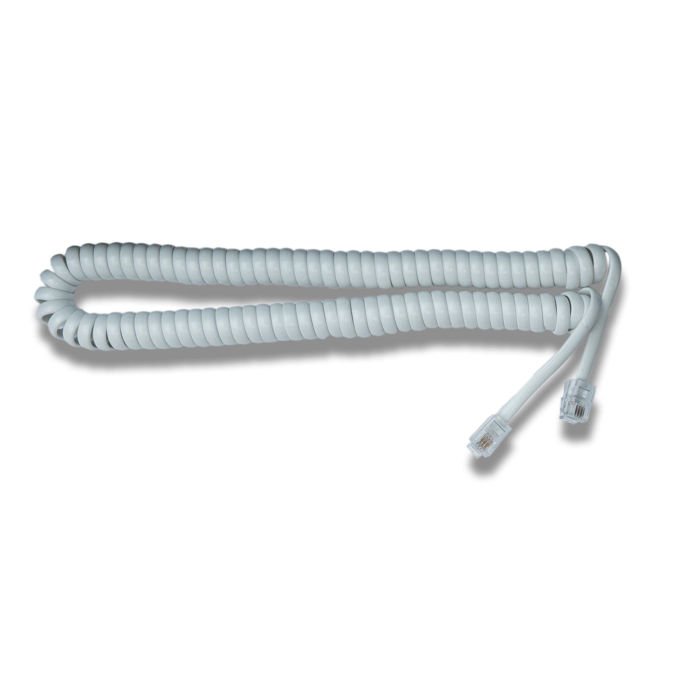 Spiralkabel Festnetz 3 M RJ9 4P4C Hörer Verbindung Für Büro Analog Und Retro Telefone Weiß