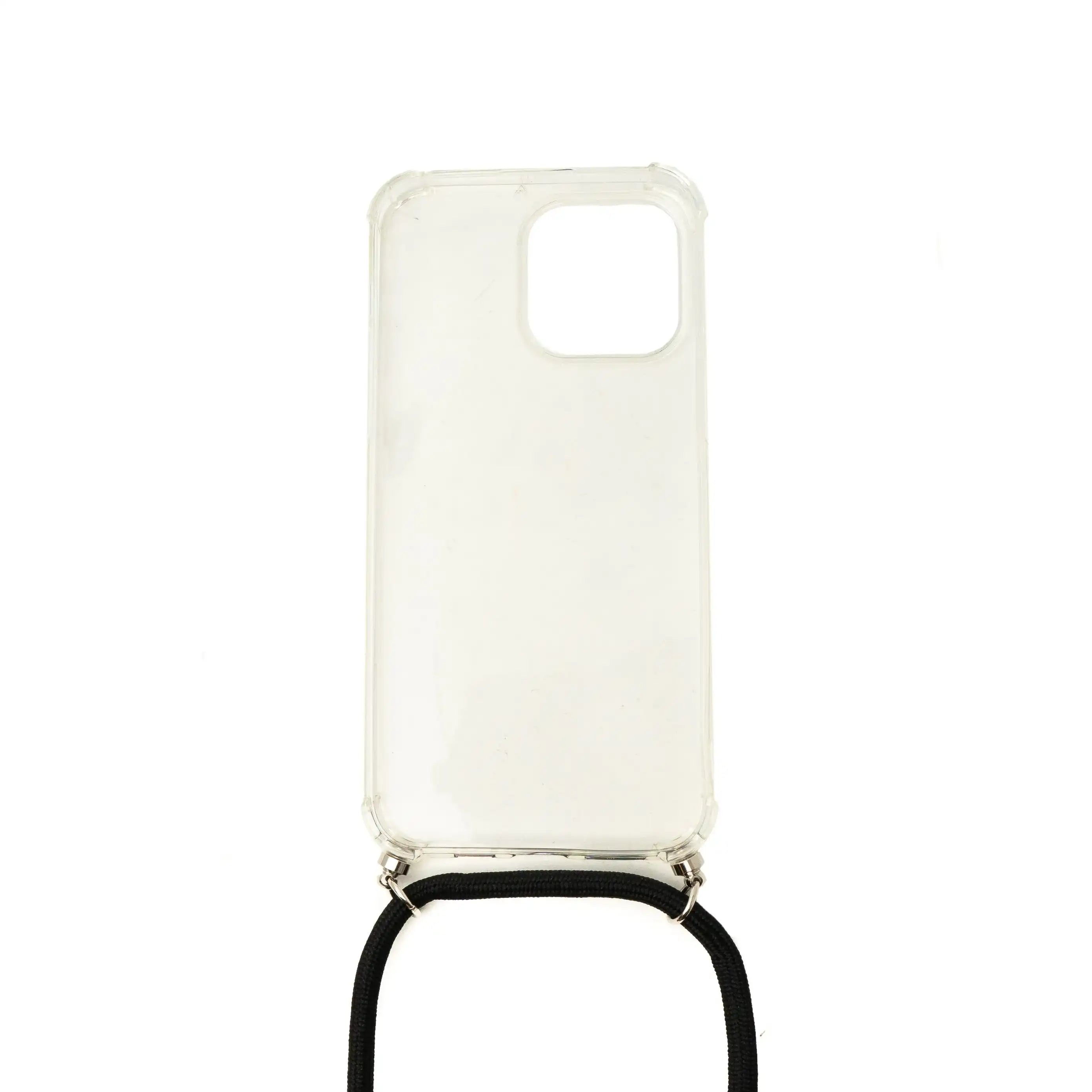 Silikon Schutzhülle Mit Halsband Transparent Für iPhone 14 Pro Hochwertig Robust Trageband