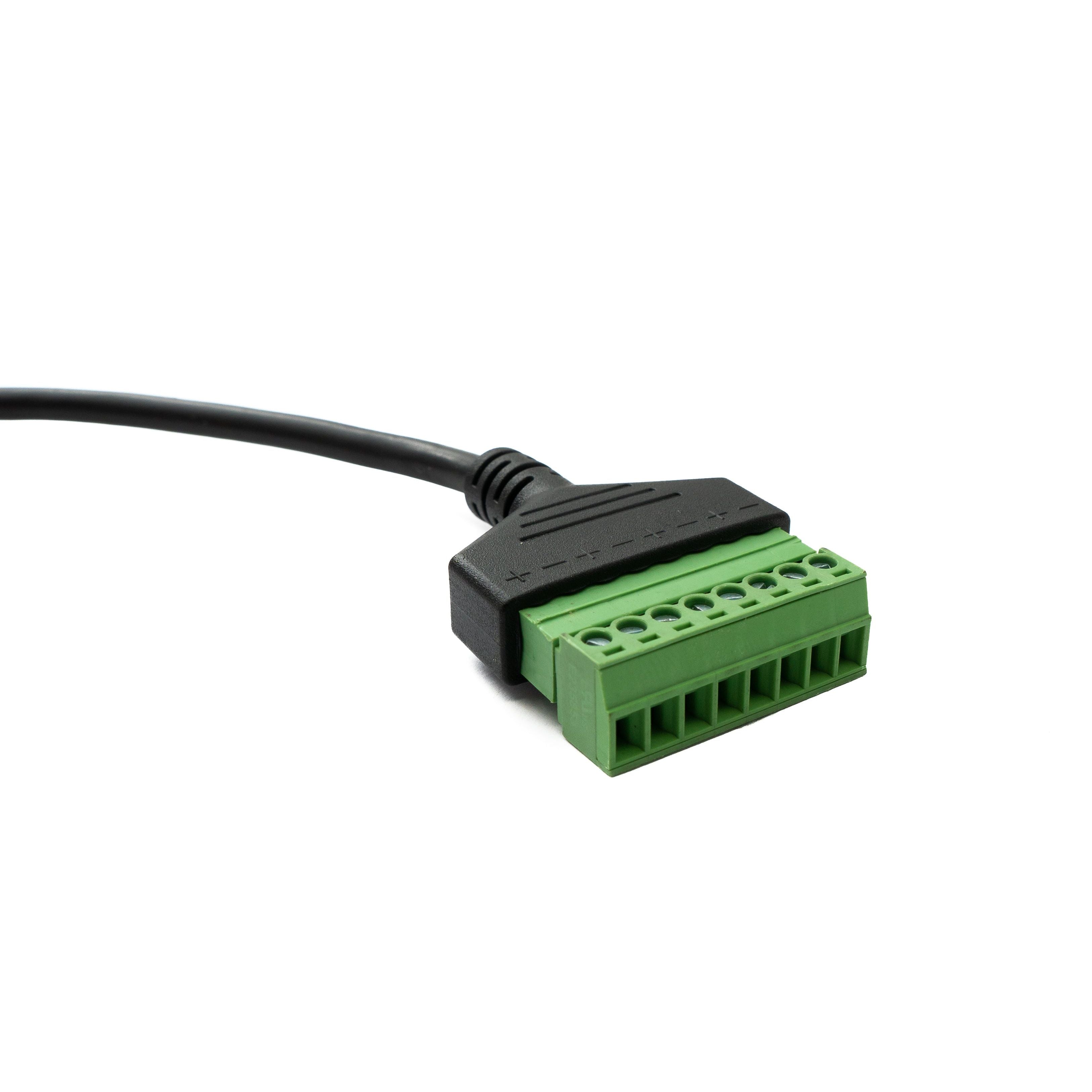 SYSTEM-S LAN Kabel 30 cm RJ45 Stecker zu 8 pin Terminalblock in Schwarz