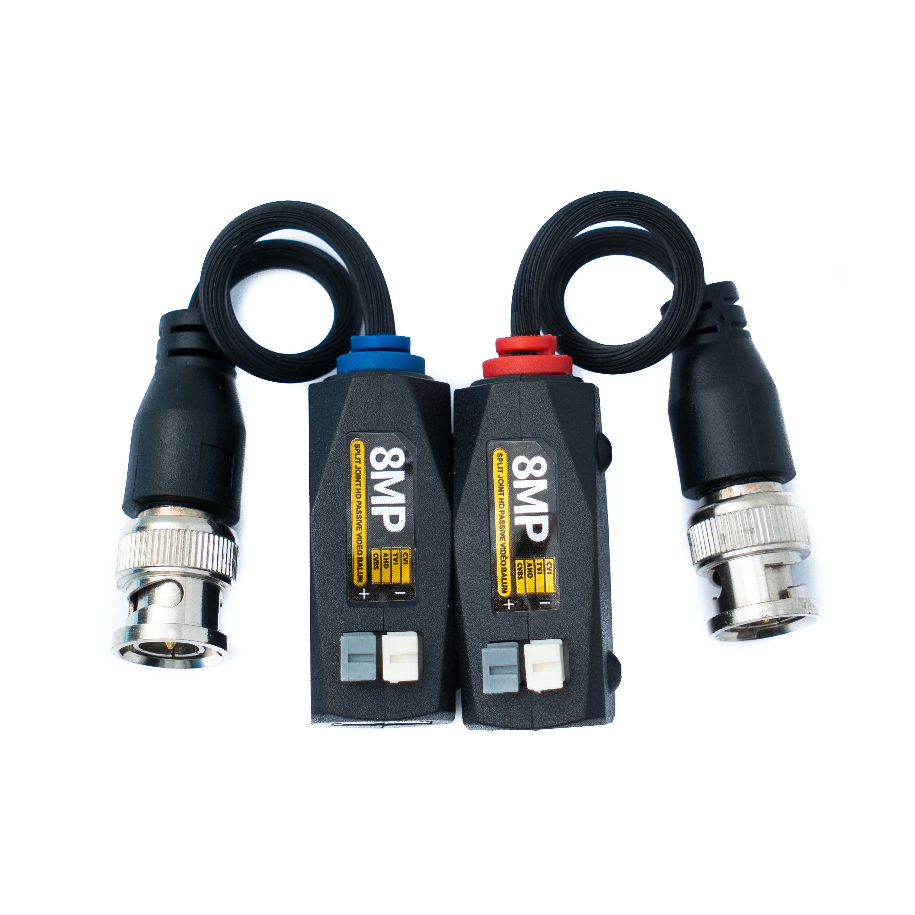 SYSTEM-S Zweier UTP Kabel 10 cm Screw Lock Adapter Zu BNC Stecker Für HD Kameras Schwarz