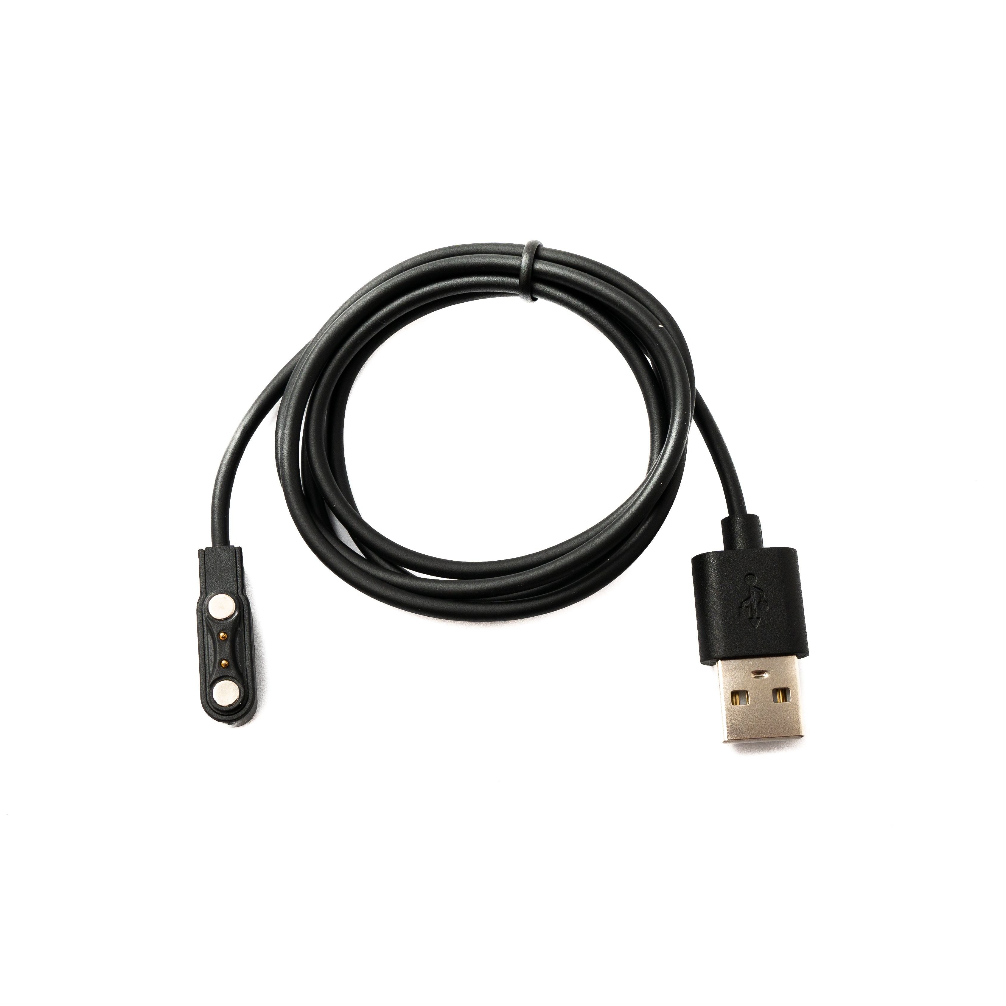 USB 2.0 Ladekabel 100 cm Schwarz Für Realme TechLife DIZO Watch R Magnetisch Hochwertig