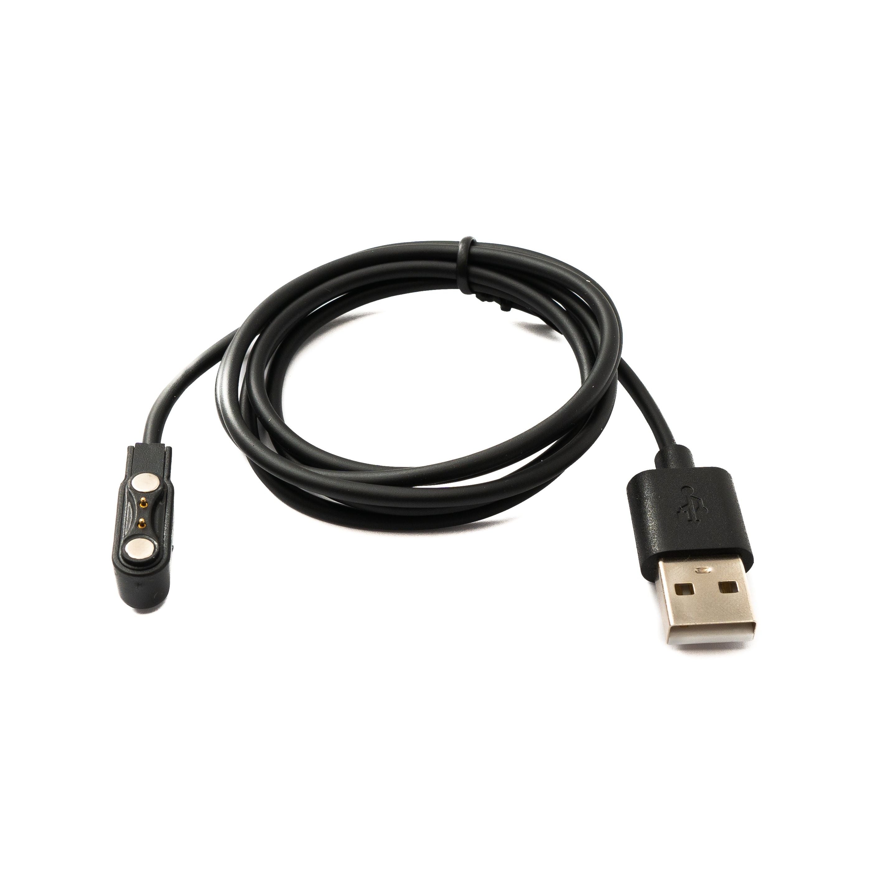 USB 2.0 Ladekabel 100 cm Schwarz Für Realme TechLife DIZO Watch R Magnetisch Hochwertig