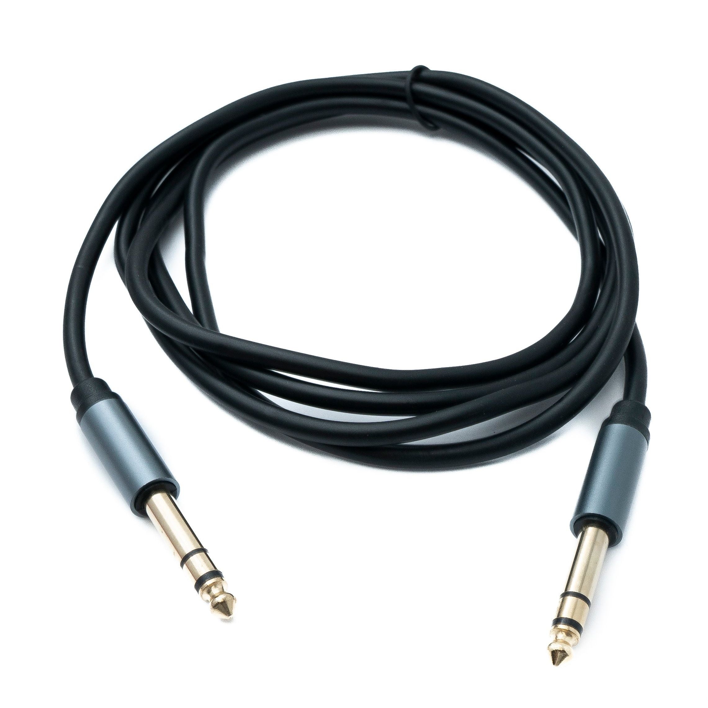 Klinkenkabel 6,35 mm TRS Stereo Von Stecker Zu Stecker Schwarz 180 cm Klarer Klang