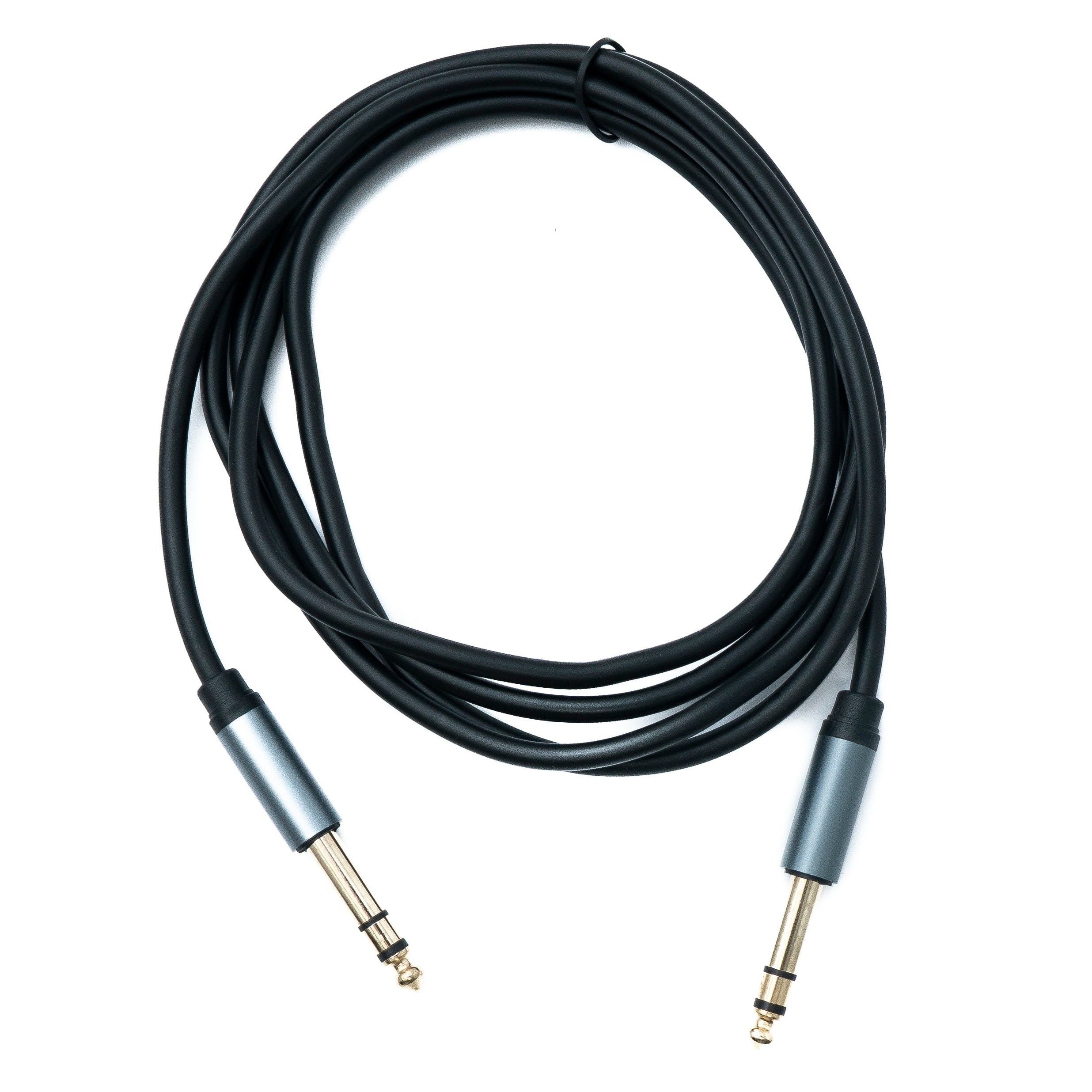 Klinkenkabel 6,35 mm TRS Stereo Von Stecker Zu Stecker Schwarz 180 cm Klarer Klang