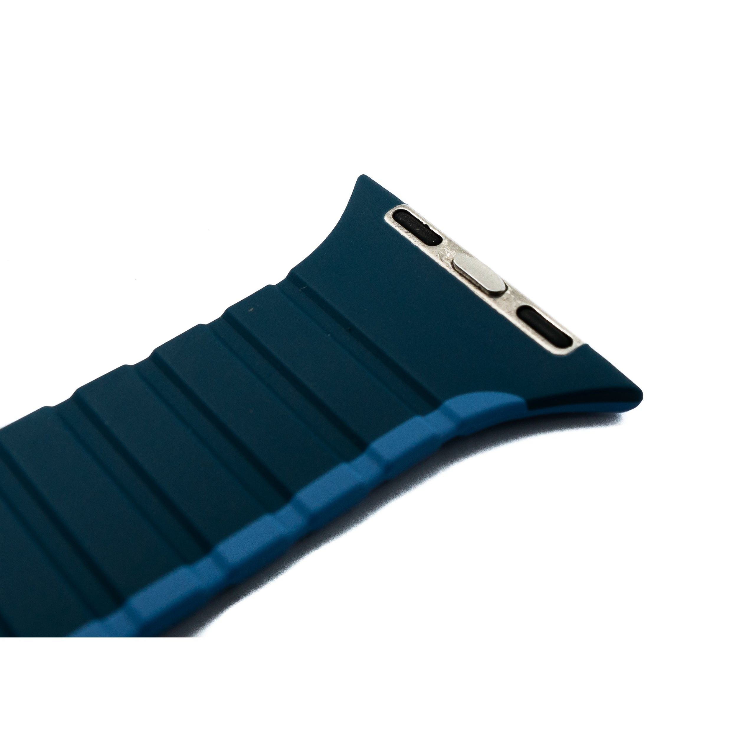 Silikon Armband Für Apple Watch 38 40 41 Mm Magnetverschluss Blau Dunkelblau Flexibel