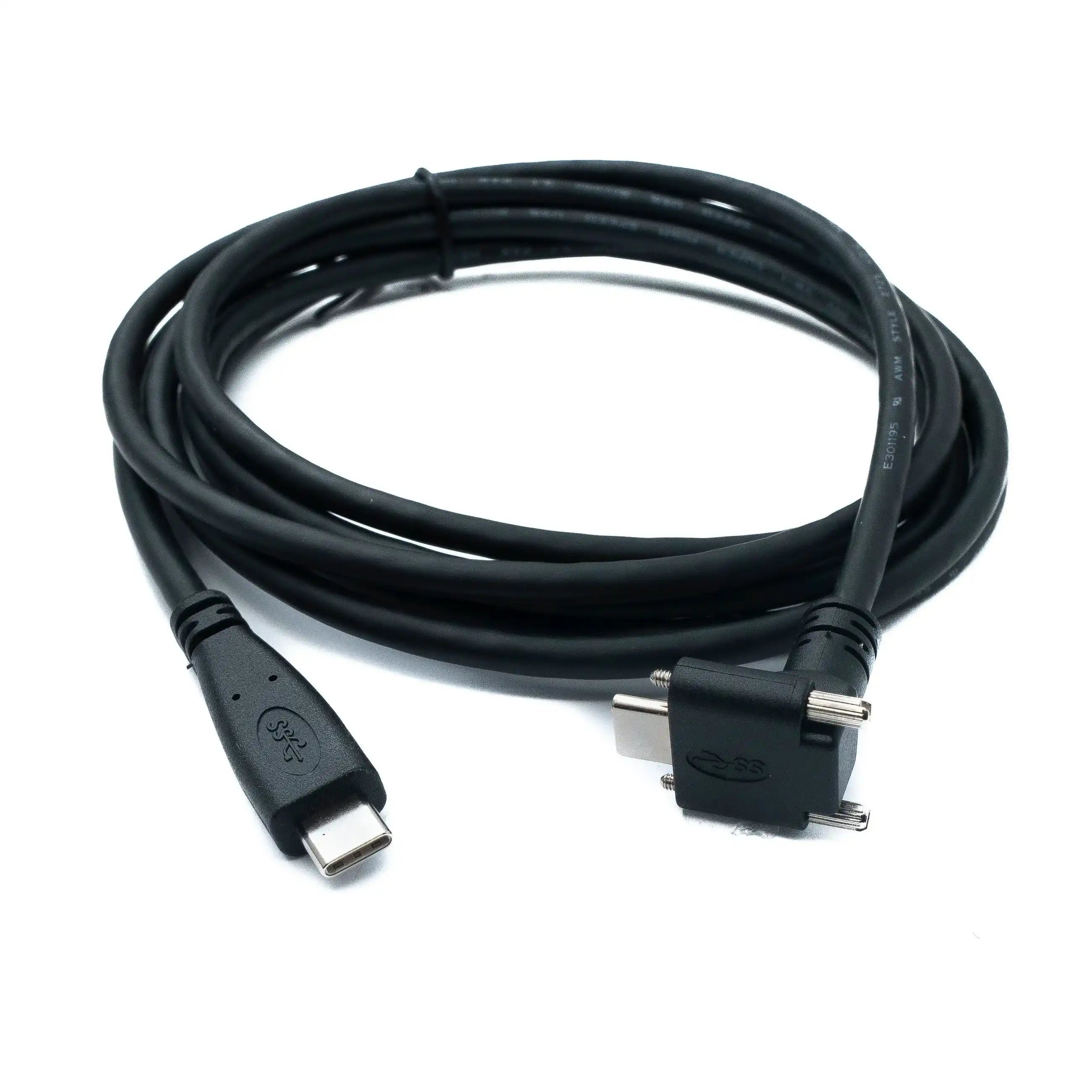 USB 3.1 Gen 2 Kabel Typ C 2 m Panelmontage Winkelstecker Zu Stecker 10 Gbit pro Sekunde 100W