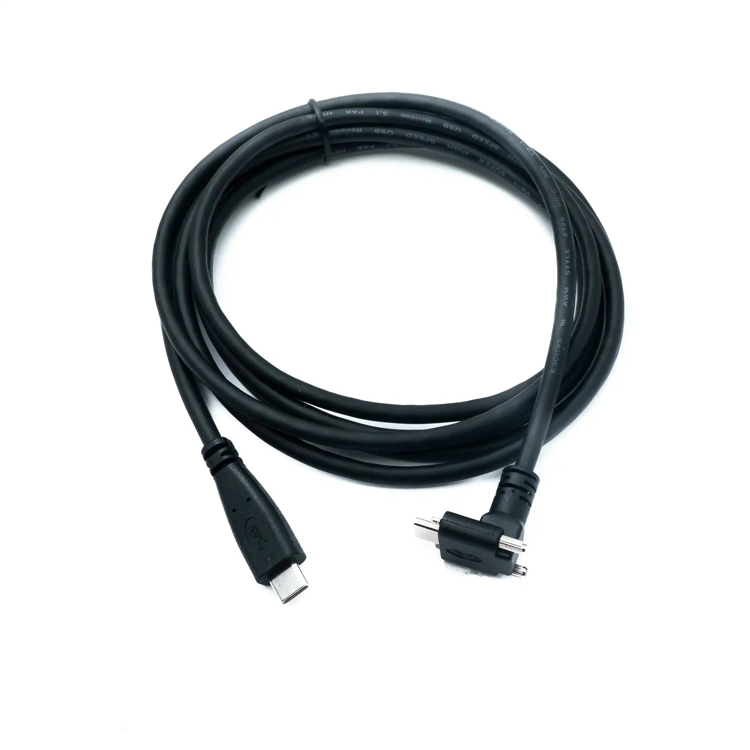 USB 3.1 Gen 2 Kabel Typ C 2 m Panelmontage Winkelstecker Zu Stecker 10 Gbit pro Sekunde 100W