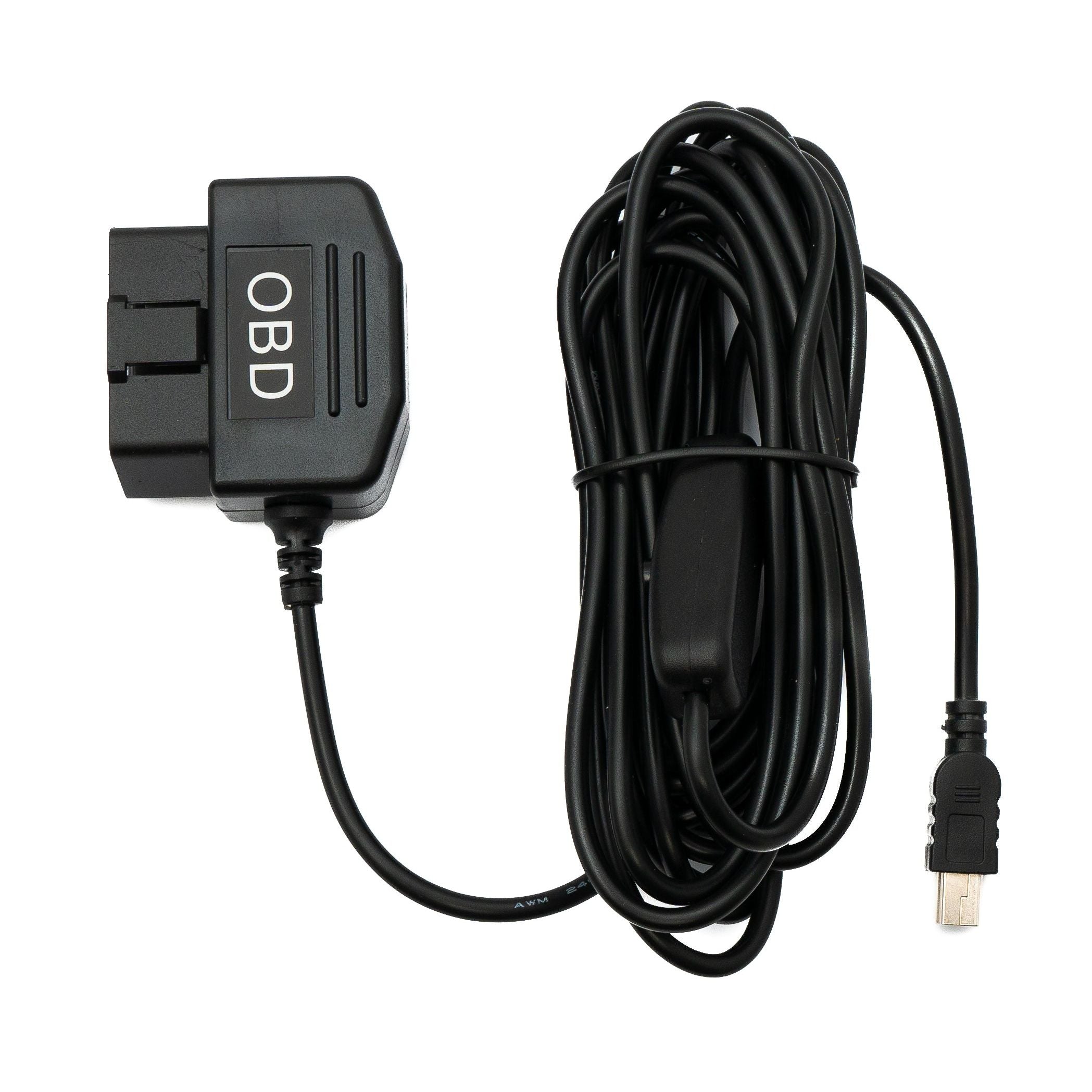 OBD Kabel 350 cm OBD 2 USB 2.0 Mini B Stecker Schalter Gewinkelte Bauweise Schwarz Auto Diagnose