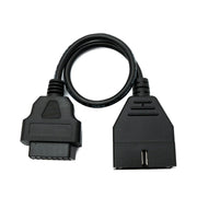 SYSTEM-S OBD Kabel 30cm OBD 2 Buchse für General Motors 12pin Schwarz für Auto Diagnose