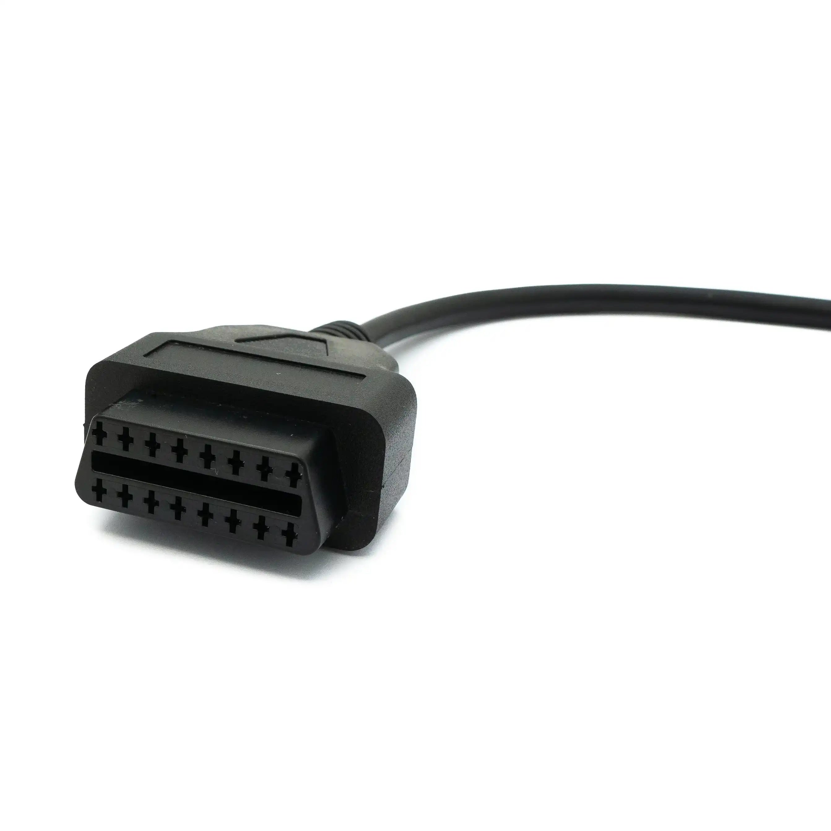 SYSTEM-S OBD Kabel 30cm OBD 2 Buchse für General Motors 12pin Schwarz für Auto Diagnose