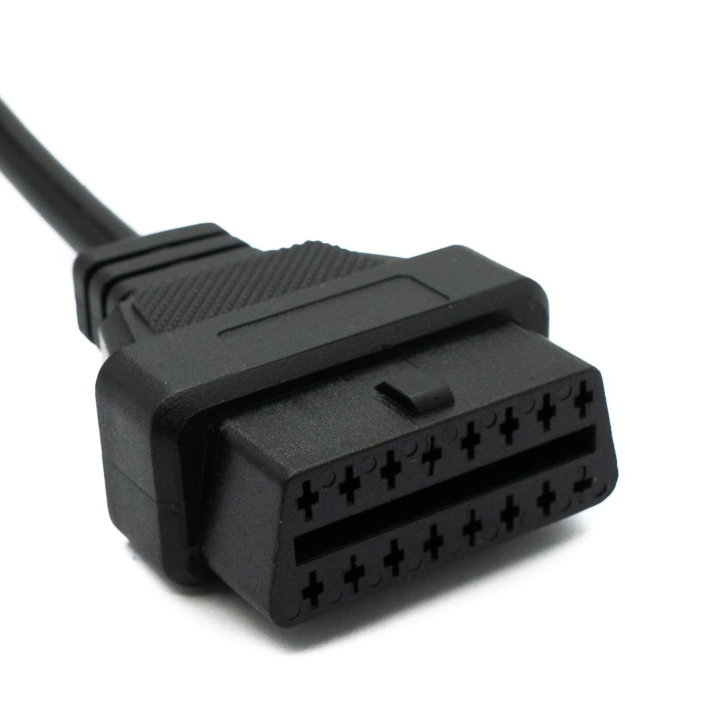 SYSTEM-S OBD Kabel 10 cm OBD 2 Buchse für Mazda 17pin in Schwarz für Auto Diagnose