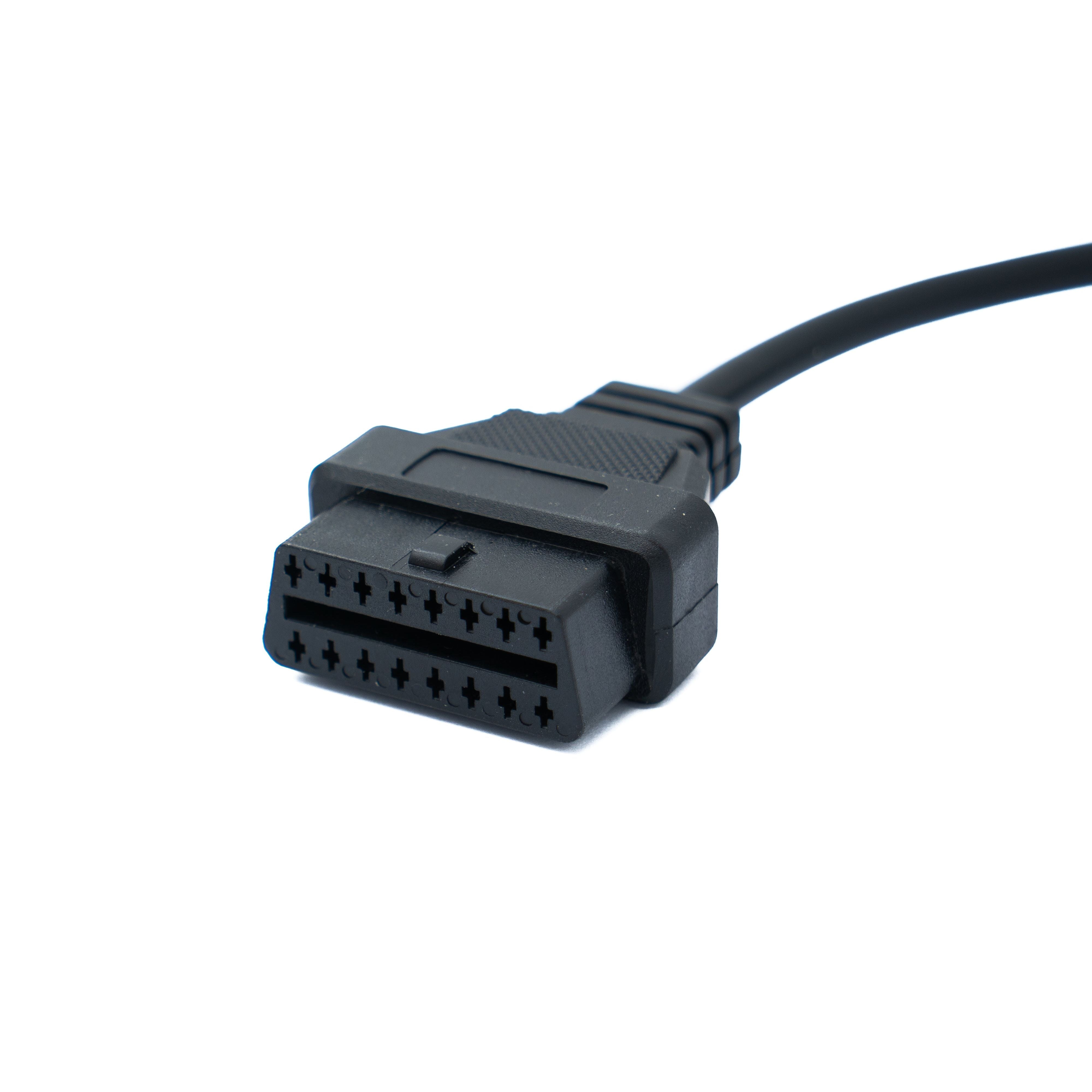 System-S OBD Kabel 10 cm OBD2 17-Pin Toyota Anschluss Diagnosekabel Schwarz Für Auto Diagnose