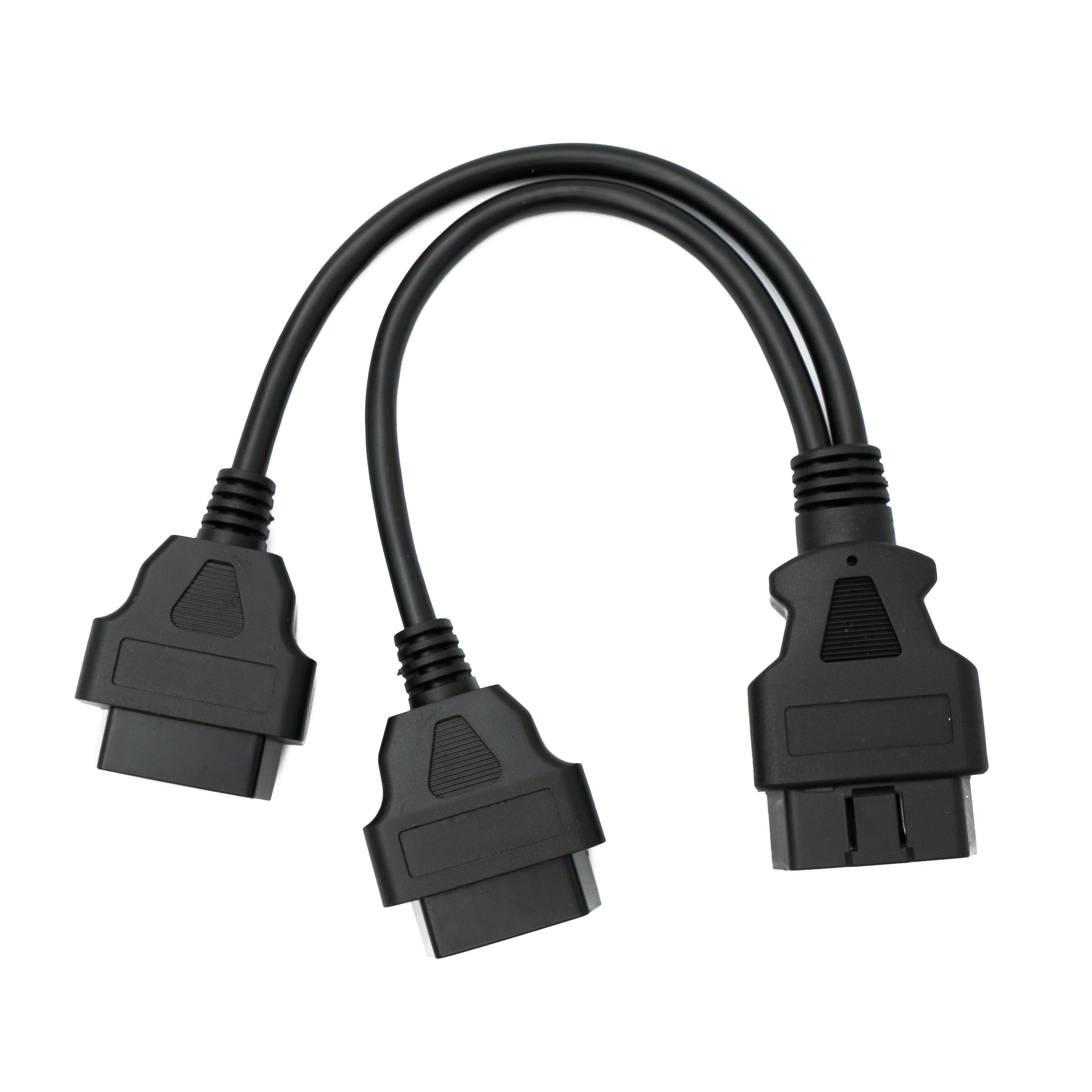 OBD Y Kabel 20 cm OBD2 16Pin J1962M Stecker Zu 2x J1962F Buchse Fahrzeugdiagnose