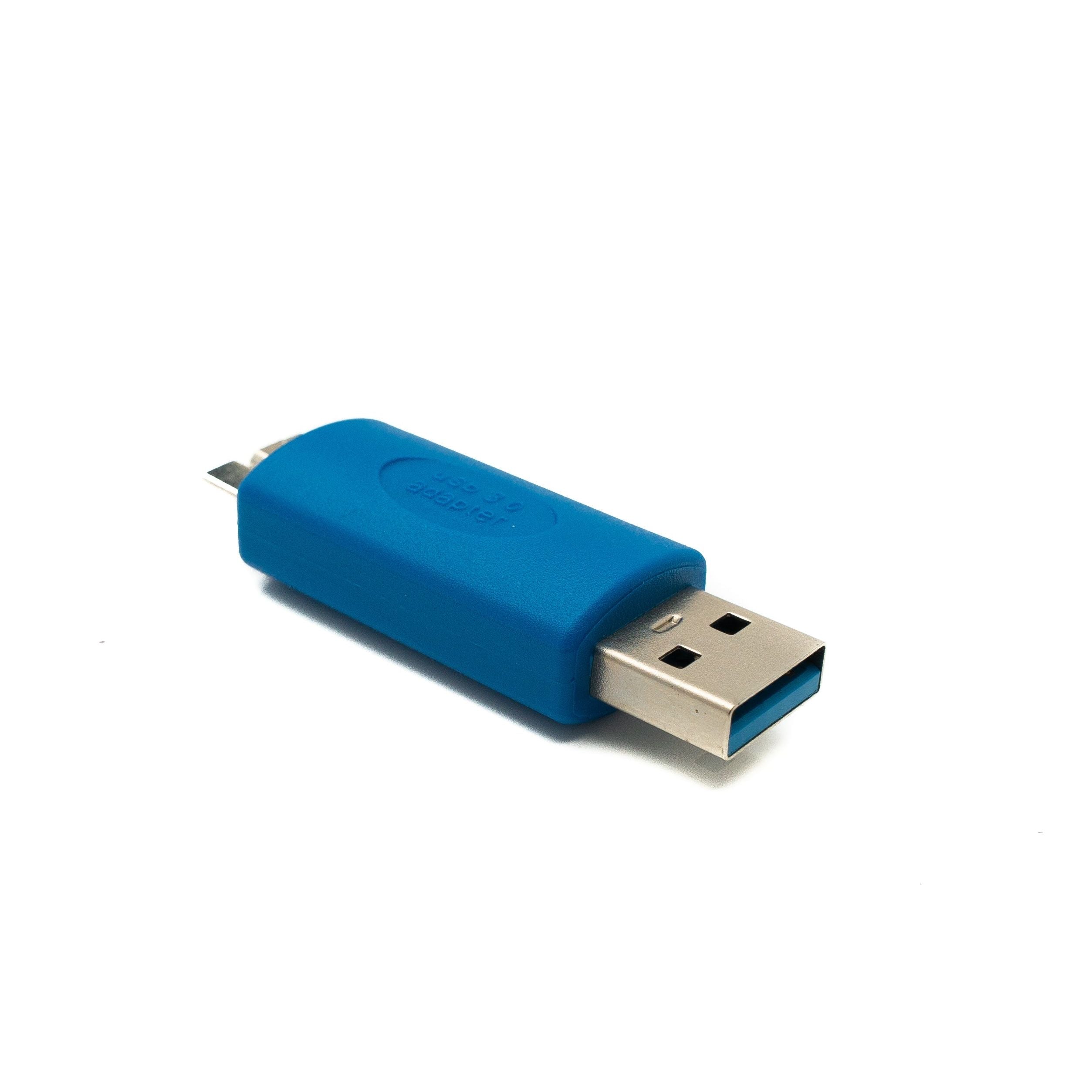 SYSTEM-S USB 3.0 Adapter Typ A Stecker zu Micro B Stecker Kabel in Blau