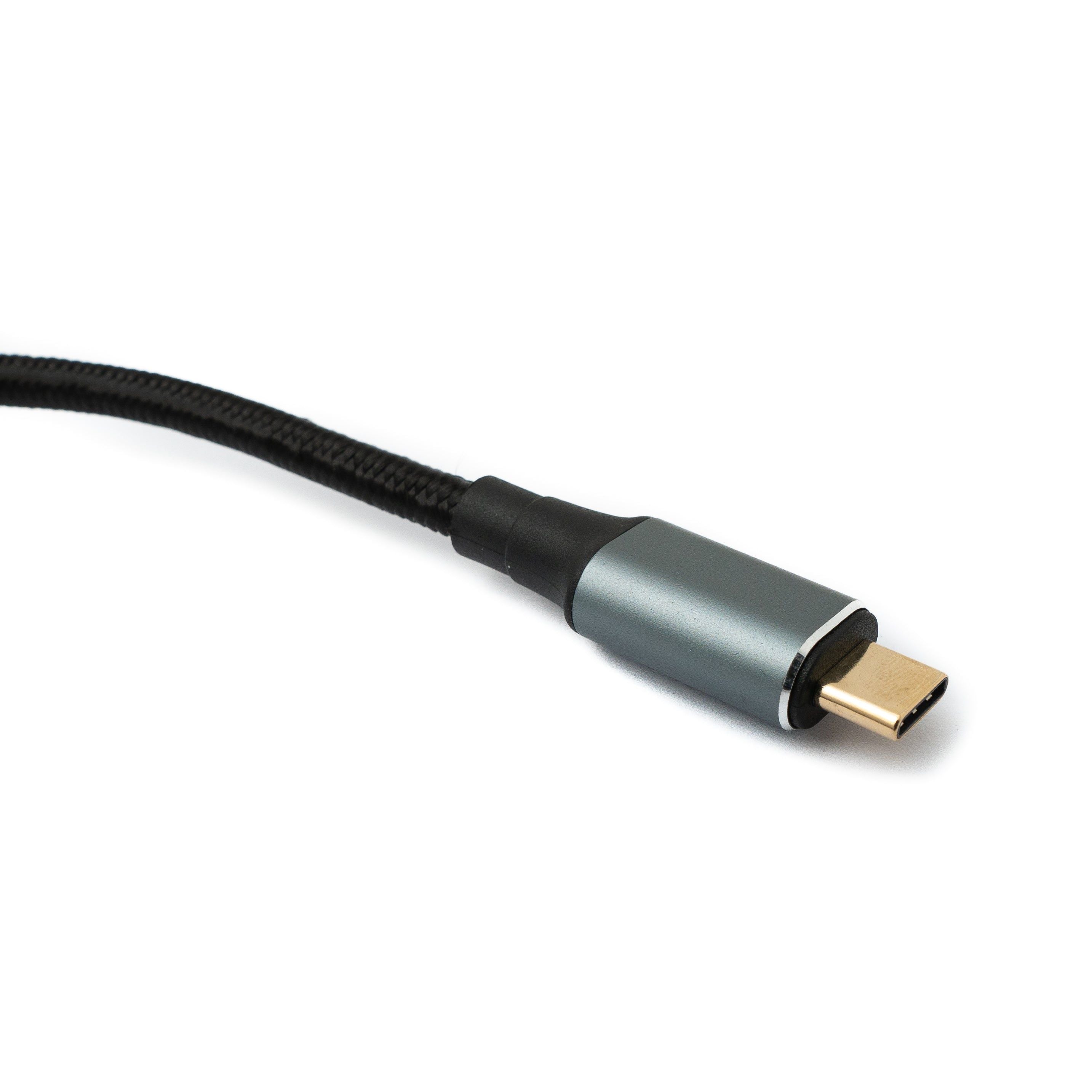 System-S USB4 Kabel 30 cm - Hochgeschwindigkeits USB 4.0 mit 40 Gbit/s, Geflochten, Schwarz, Typ C zu C