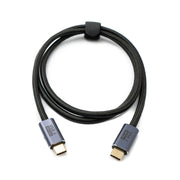 SYSTEM-S USB4 USB Kabel 100 cm Typ C Stecker zu Stecker 20 Gbit/s USB 4.0 geflochten Schwarz