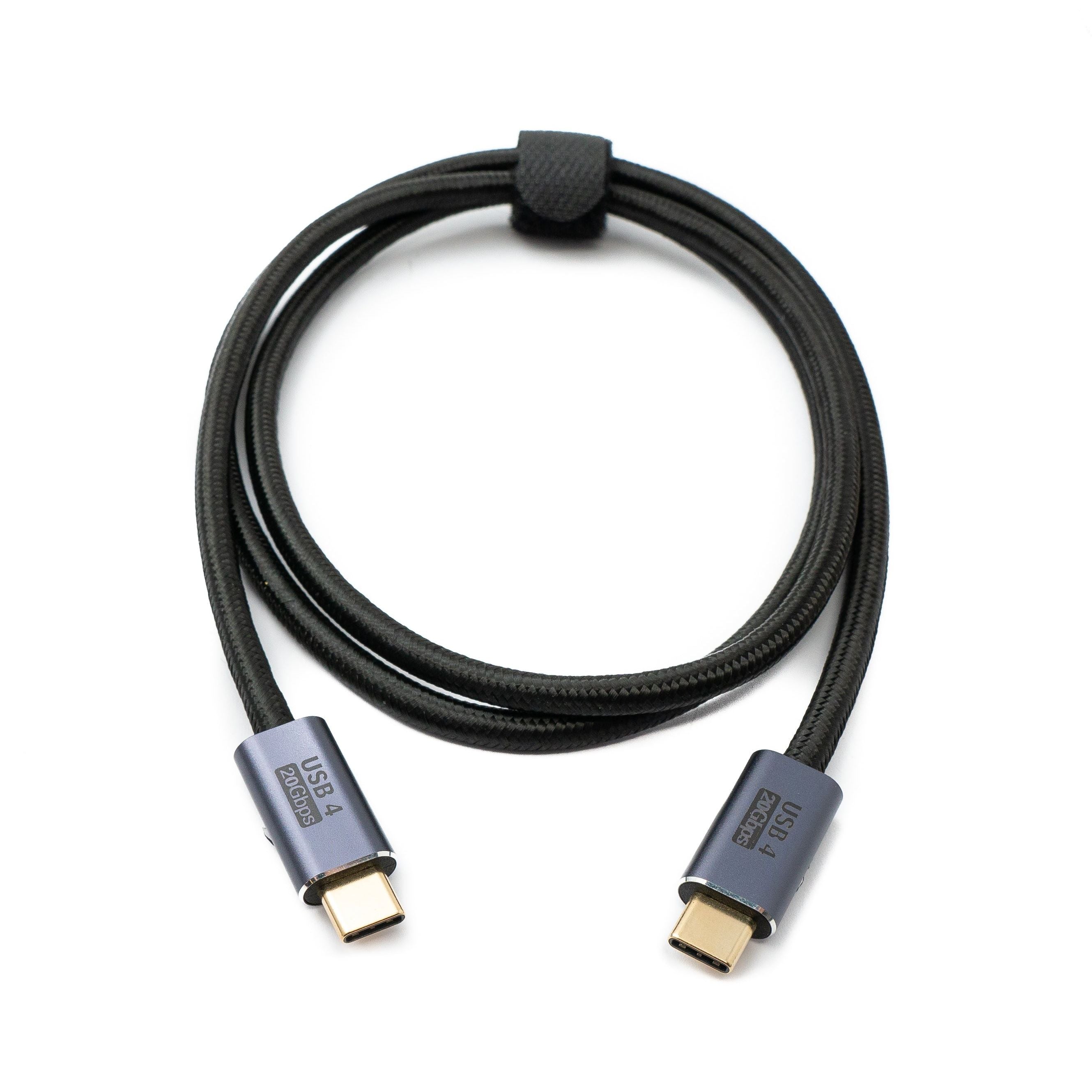SYSTEM-S USB4 USB Kabel 100 cm Typ C Stecker zu Stecker 20 Gbit/s USB 4.0 geflochten Schwarz