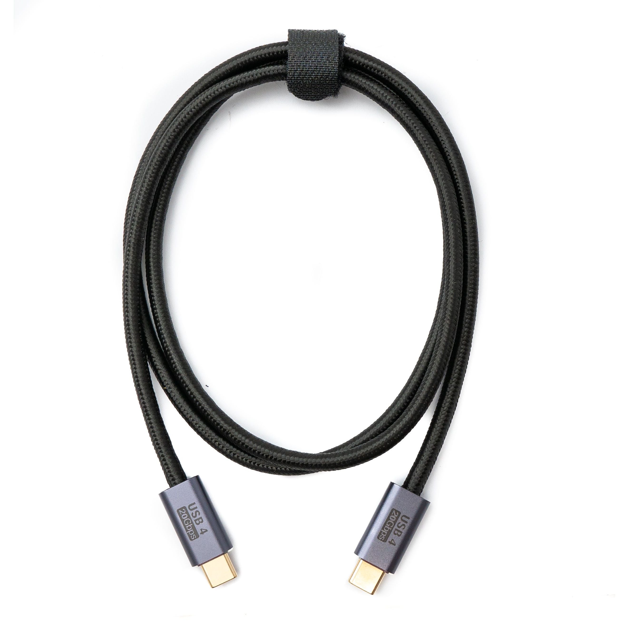 SYSTEM-S USB4 USB Kabel 100 cm Typ C Stecker zu Stecker 20 Gbit/s USB 4.0 geflochten Schwarz