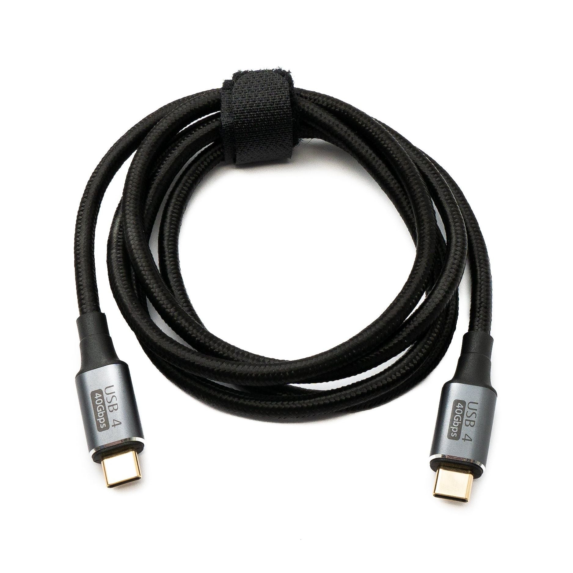SYSTEM-S USB4 USB Kabel 120 cm Typ C Stecker zu Stecker 40 Gbit/s USB 4.0 geflochten Schwarz