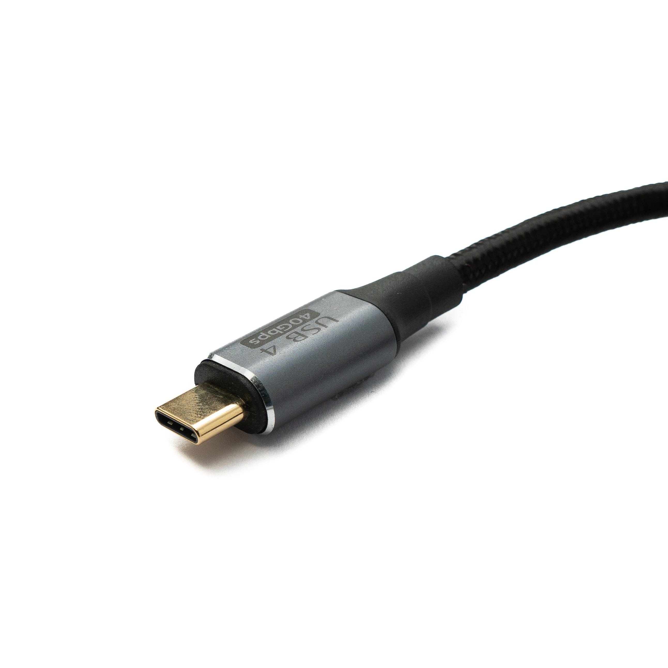 SYSTEM-S USB4 USB Kabel 120 cm Typ C Stecker zu Stecker 40 Gbit/s USB 4.0 geflochten Schwarz