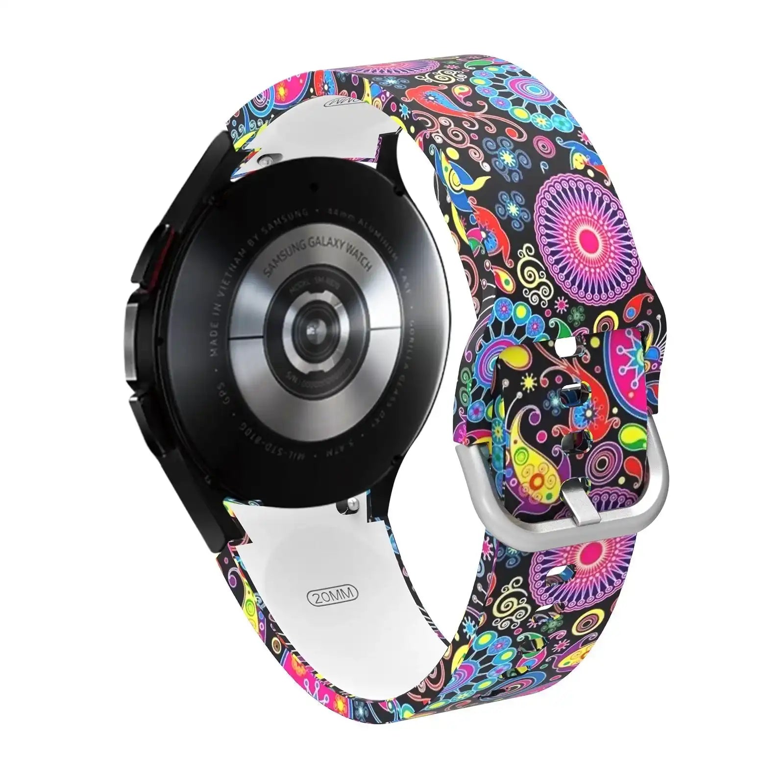 Silikon Armband 20mm Retro Muster Für Samsung Galaxy Watch 4 Flexible Stilvolles Accessoire