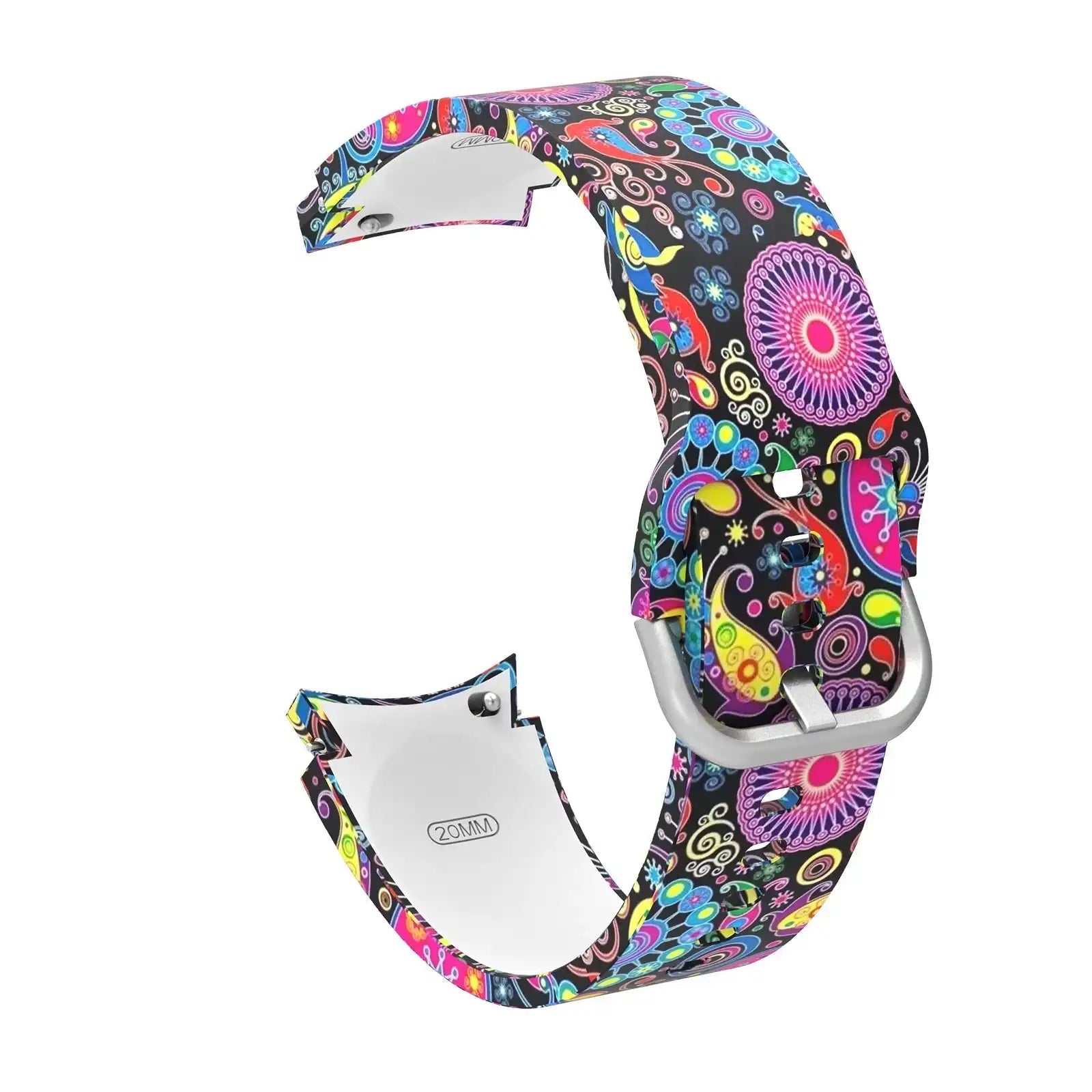 Silikon Armband 20mm Retro Muster Für Samsung Galaxy Watch 4 Flexible Stilvolles Accessoire