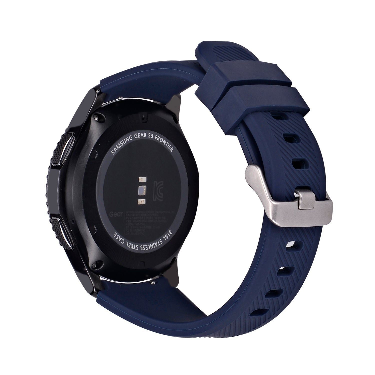 Silikon Armband 22mm Für Samsung Gear S3 Frontier Kompatibel Dunkelblau Uhrband Bequem