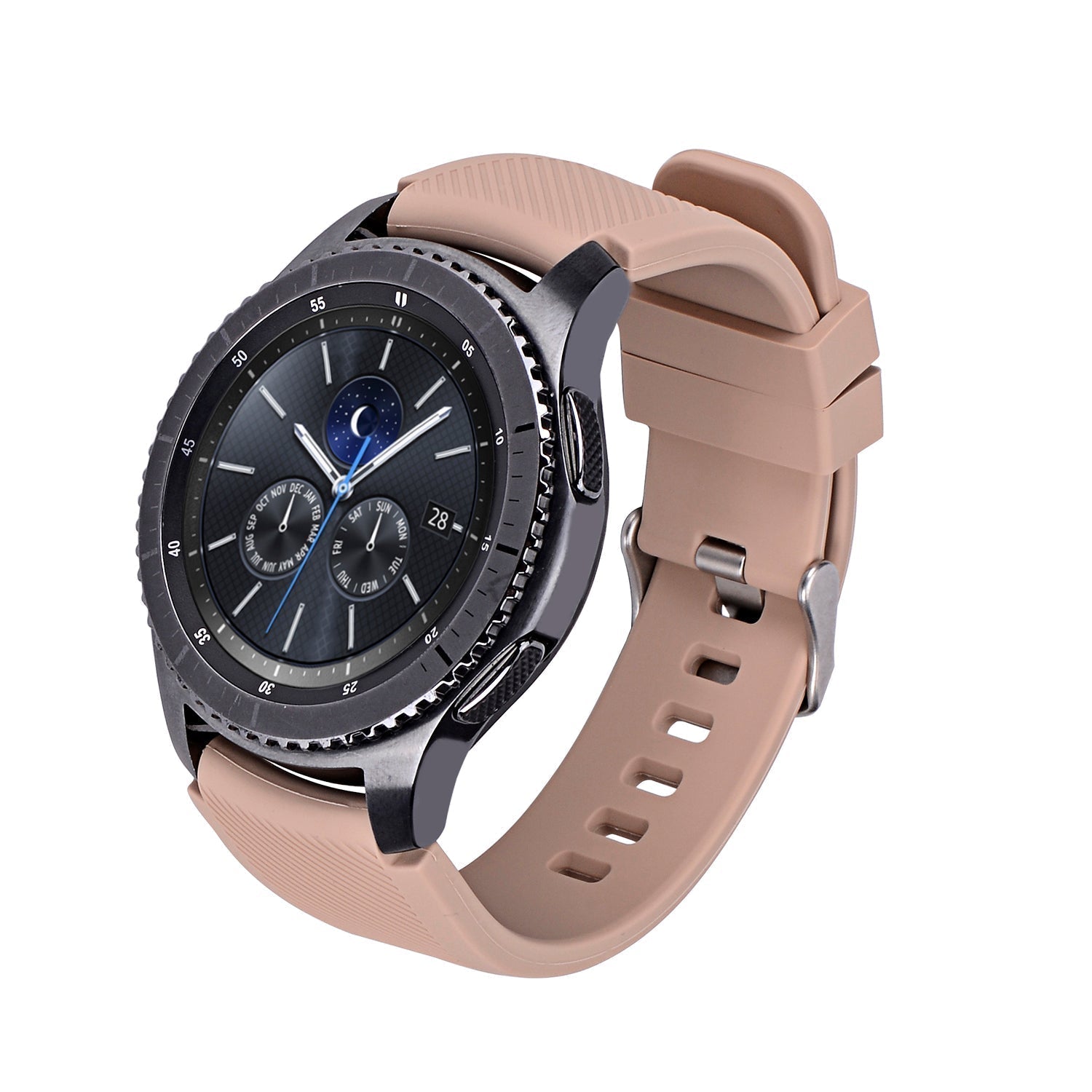 Silikon Armband 22mm Für Samsung Gear S3 Smartwatch Hellbraun Flexibles Silikonband