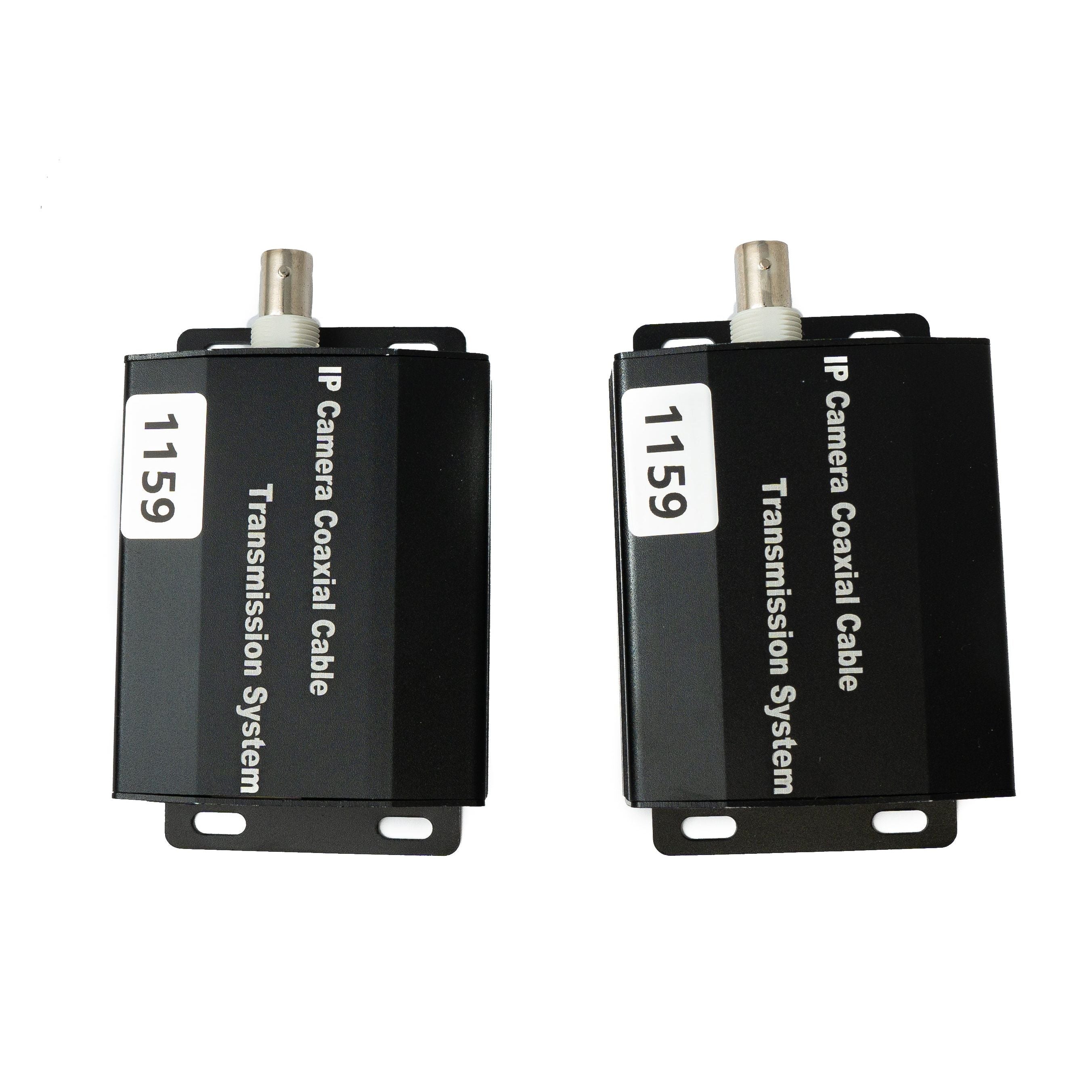 IP Transceiver Set Für Koaxialkabel BNC Anschluss Schwarz LAN RJ45 IP Kamera Übertragung