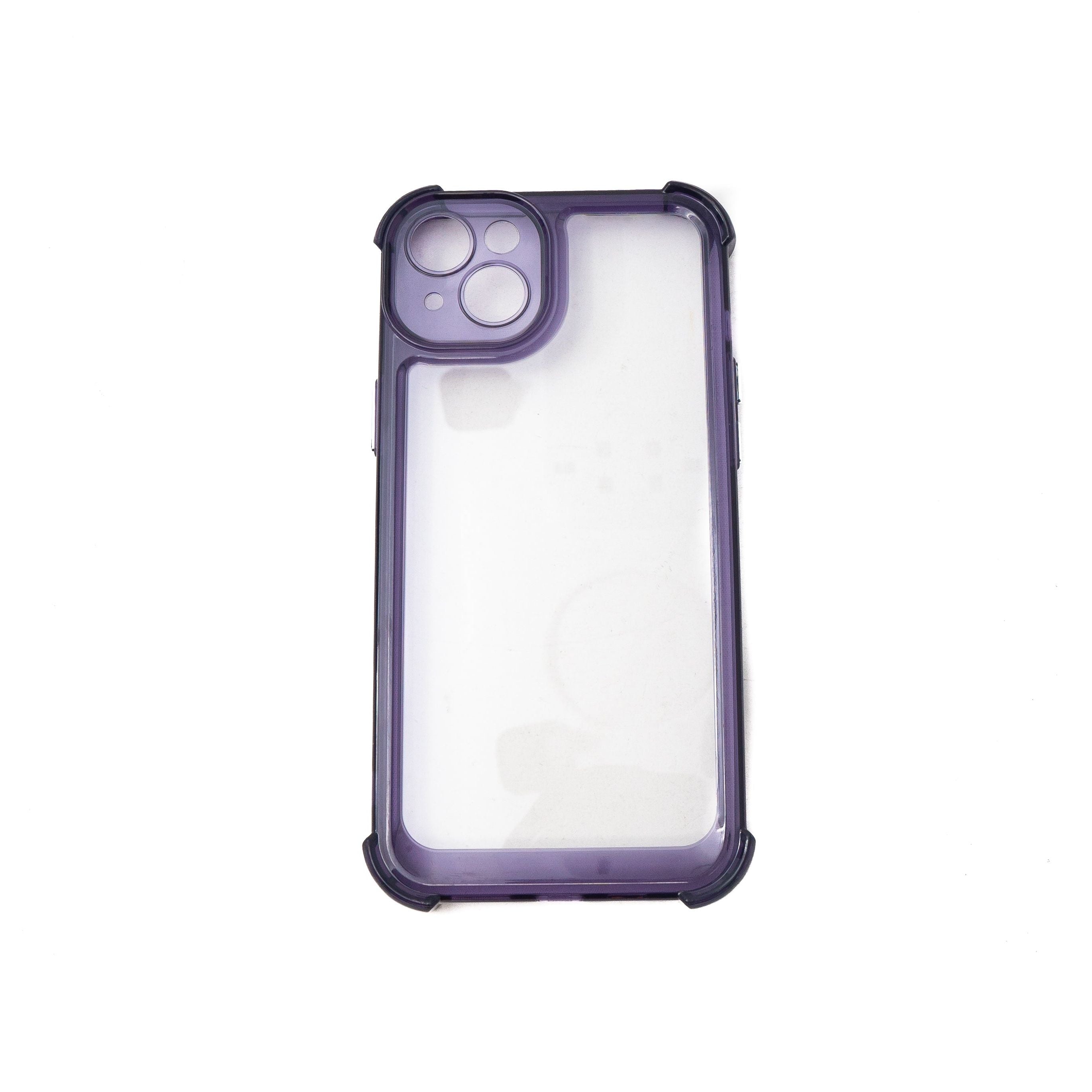 System-S TPU Schutzhülle Transparent Lila Für iPhone 14 Plus Mit Gepolsterten Ecken Rundumschutz