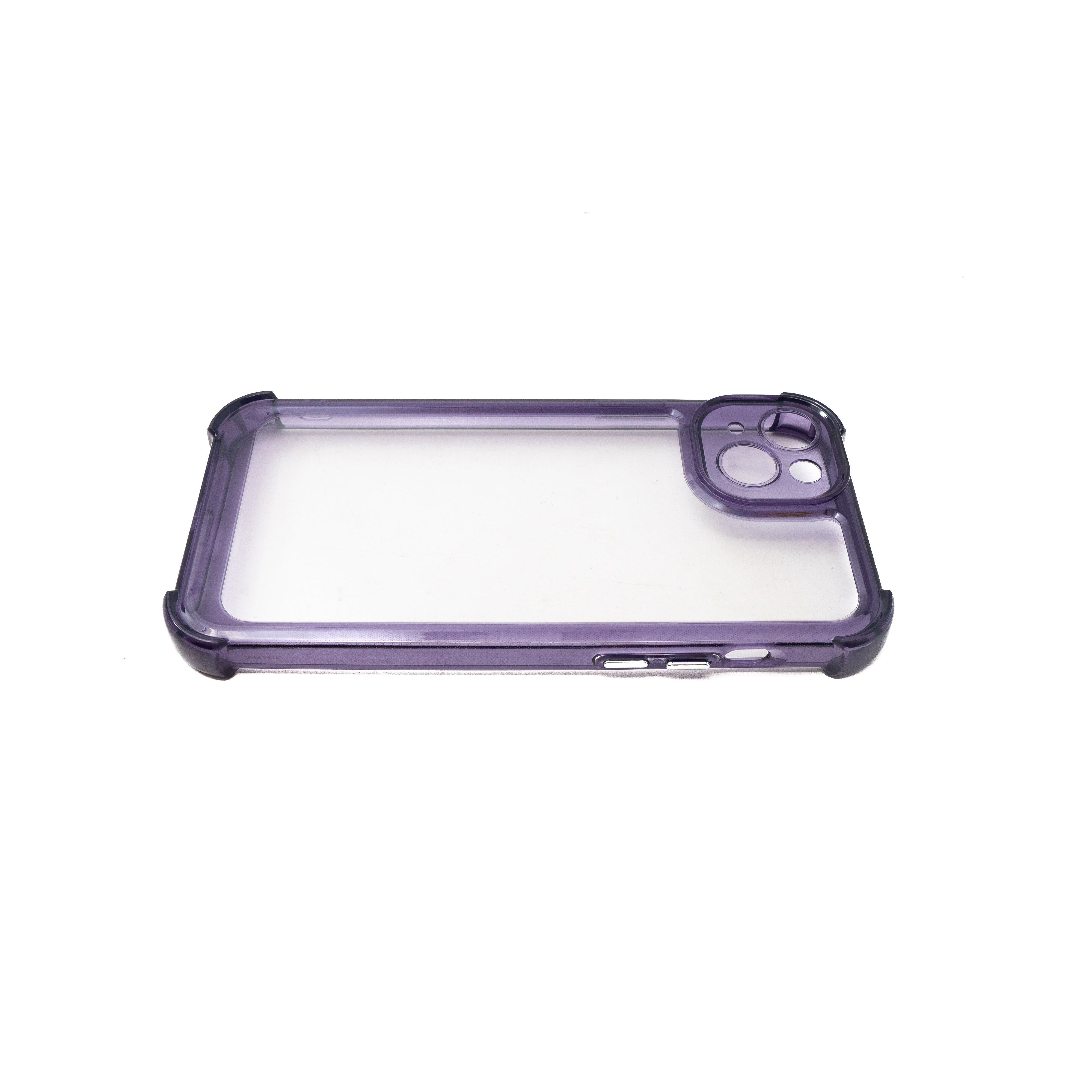System-S TPU Schutzhülle Transparent Lila Für iPhone 14 Plus Mit Gepolsterten Ecken Rundumschutz